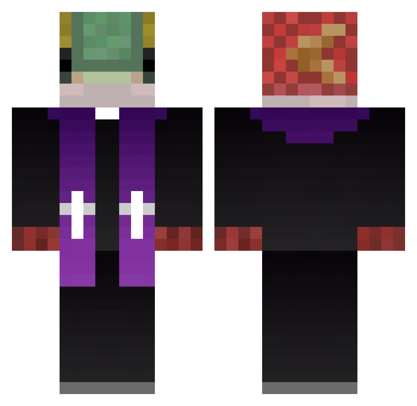 Hollyhokk Minecraft skin, front and back view