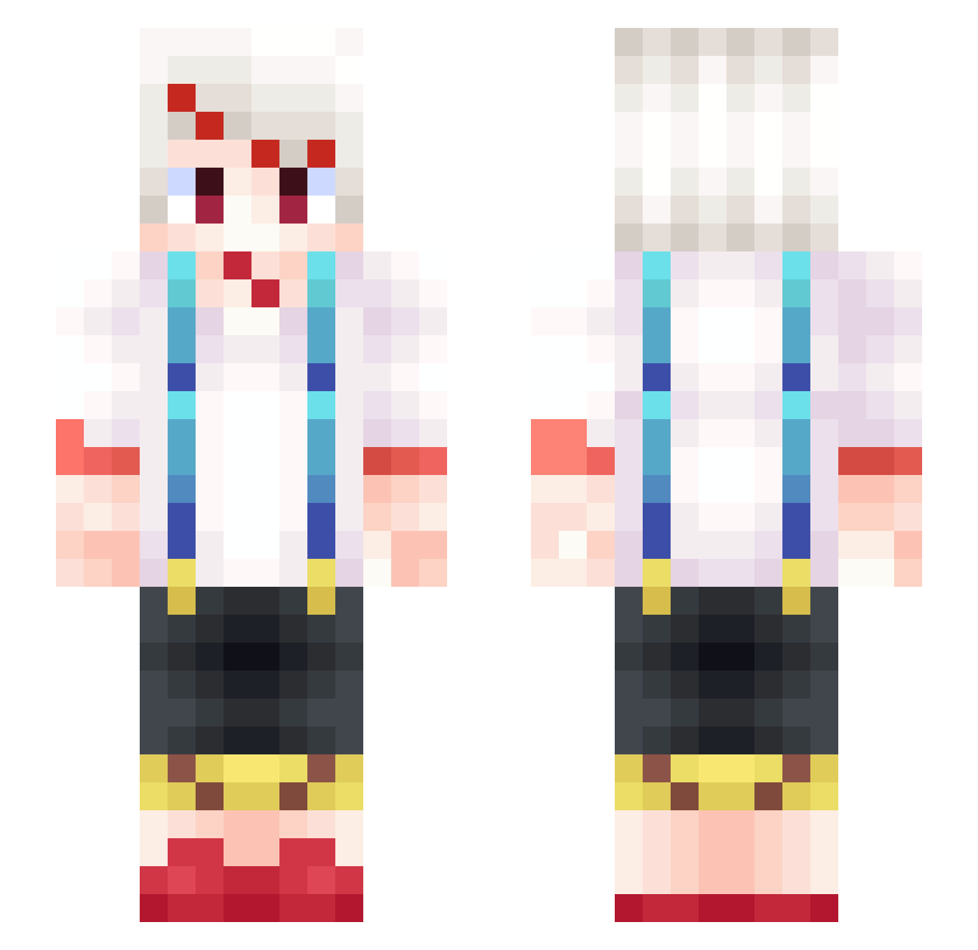 Omaar Minecraft skin, front and back view