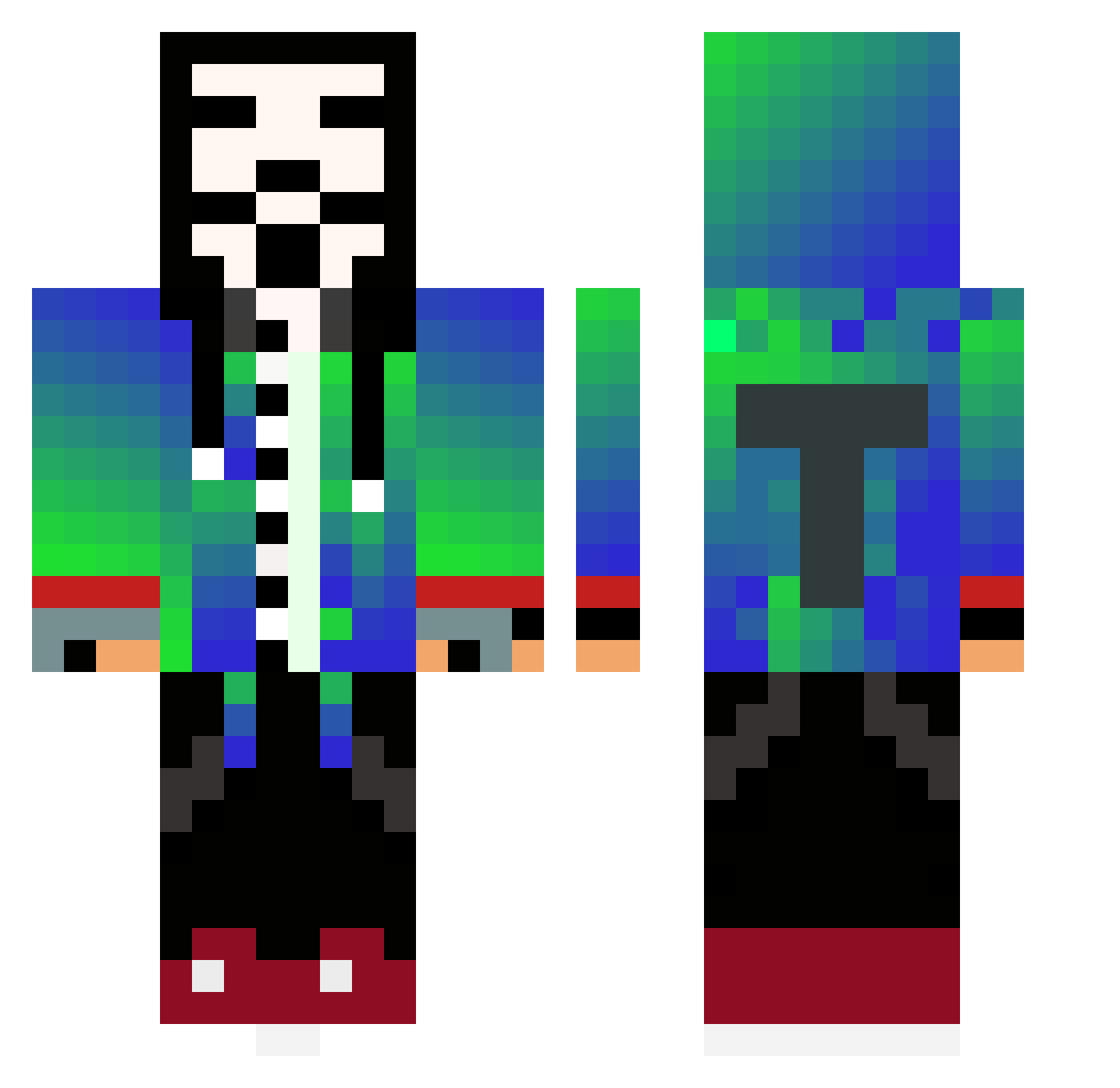 KenshiX60 Minecraft skin, front and back view