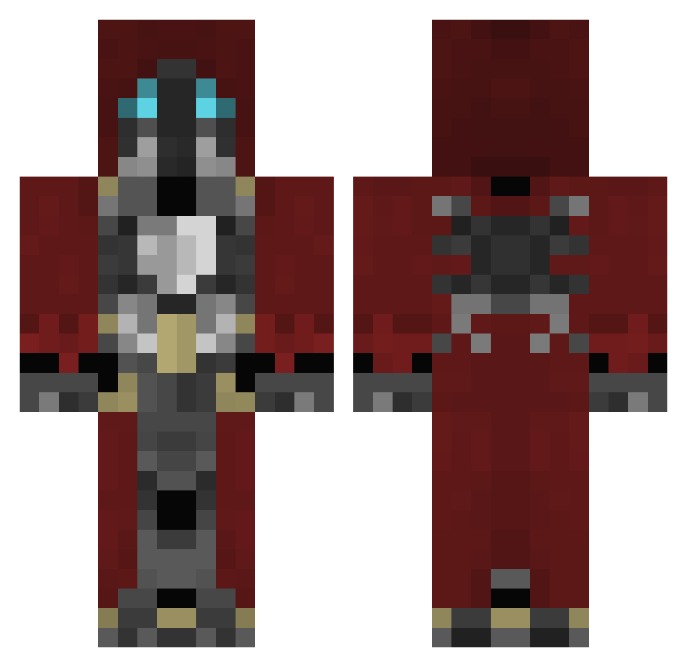 Tech_Priest_Dawn Minecraft skin, front and back view