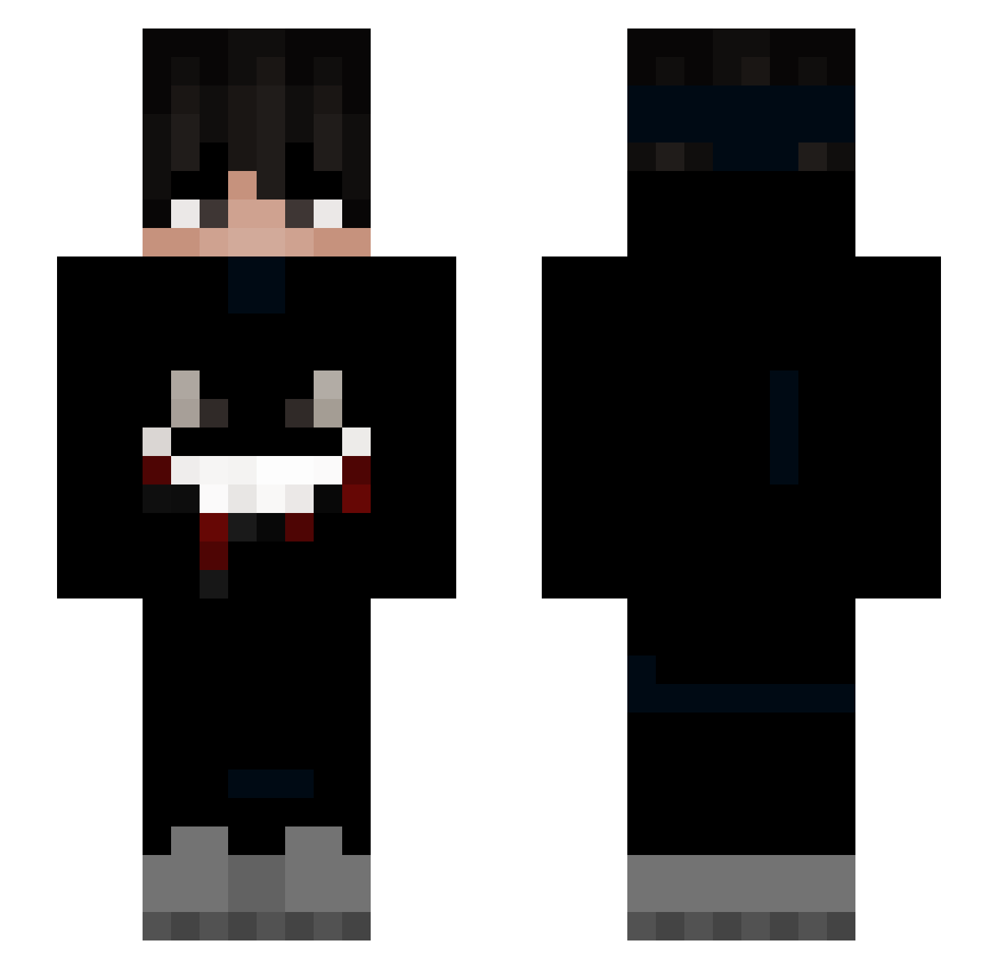 Bladjkiowbnw Minecraft skin, front and back view