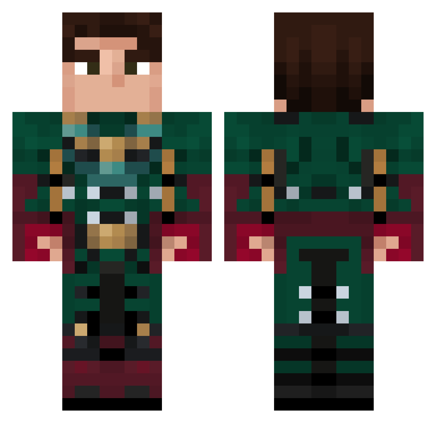 A_axel_chaza Minecraft skin, front and back view
