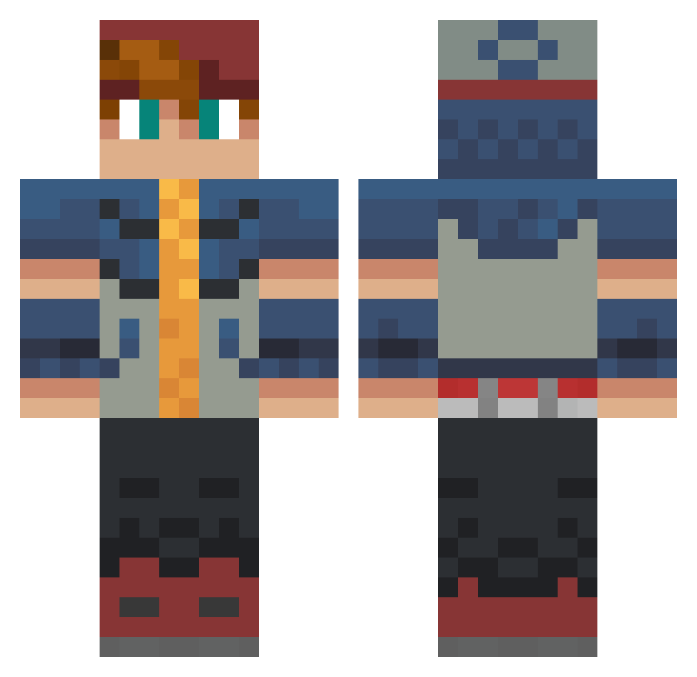 EgzonTheHero Minecraft skin, front and back view