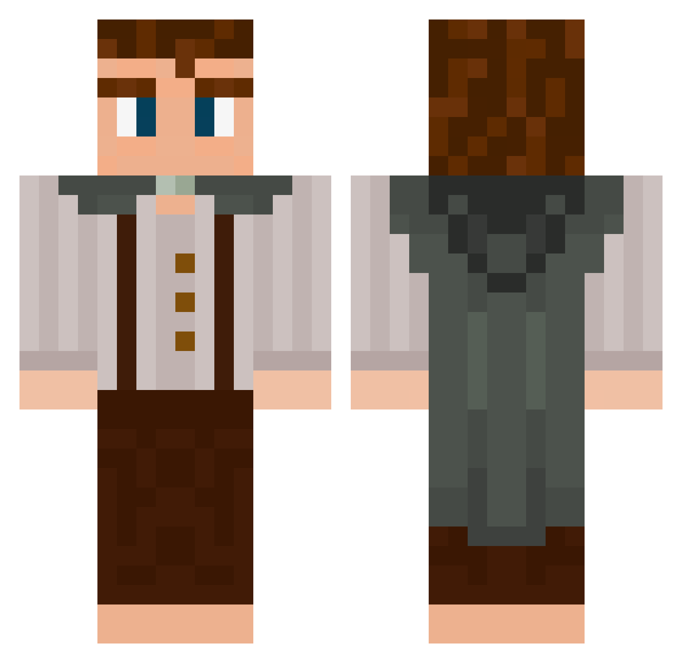 Salesso Minecraft skin, front and back view