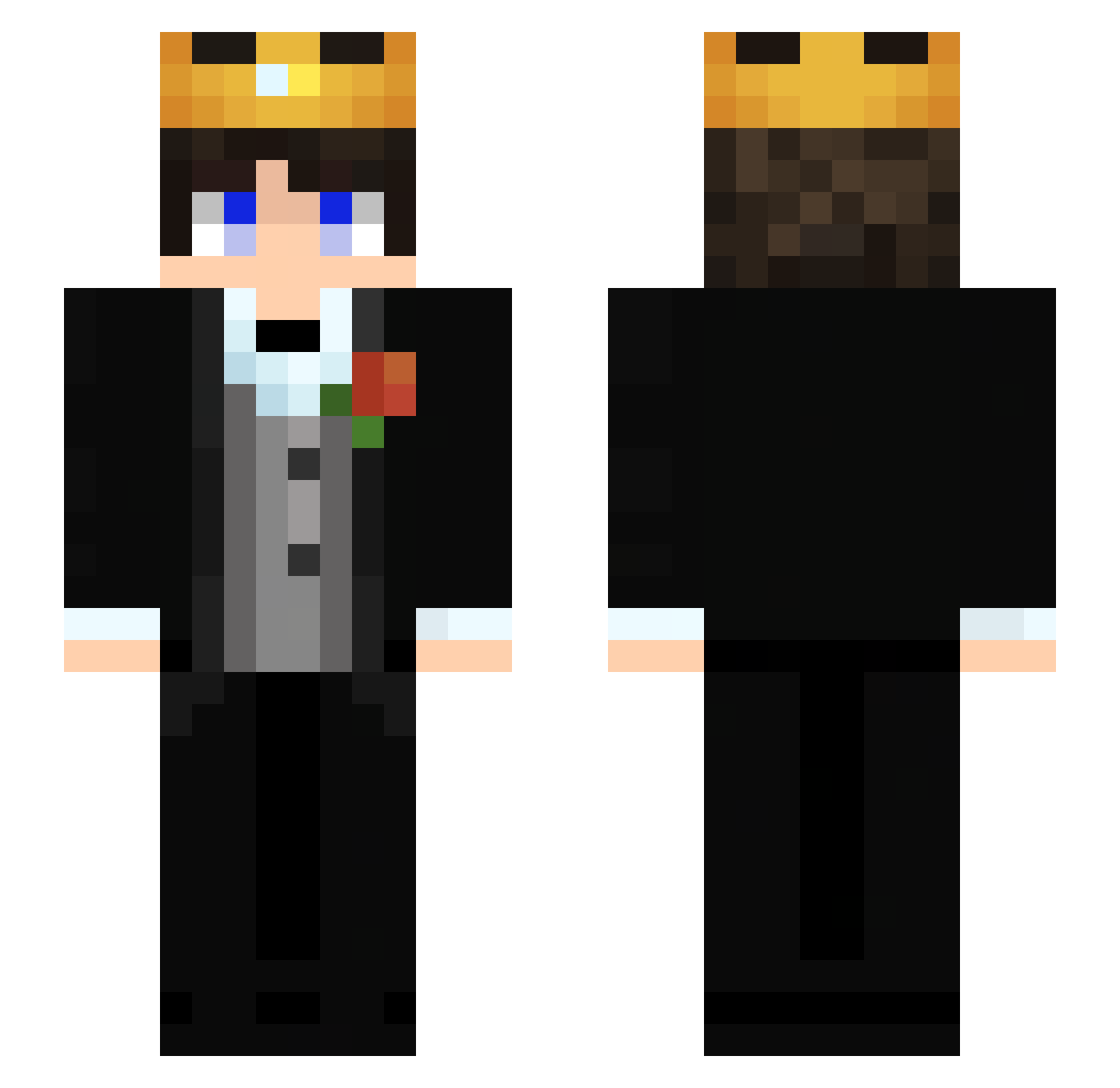Szmxonn Minecraft skin, front and back view