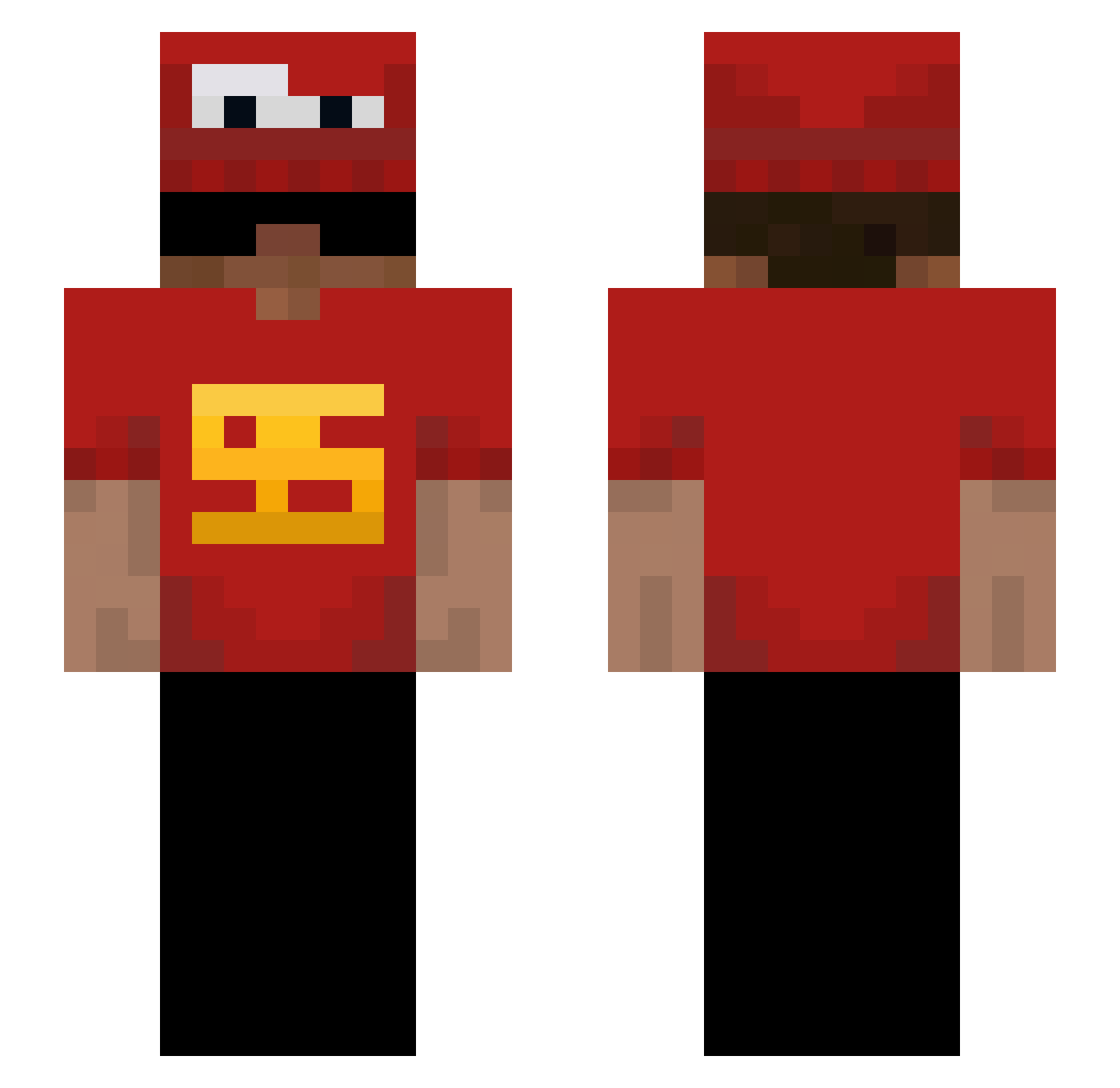 Ghostboogy Minecraft skin, front and back view