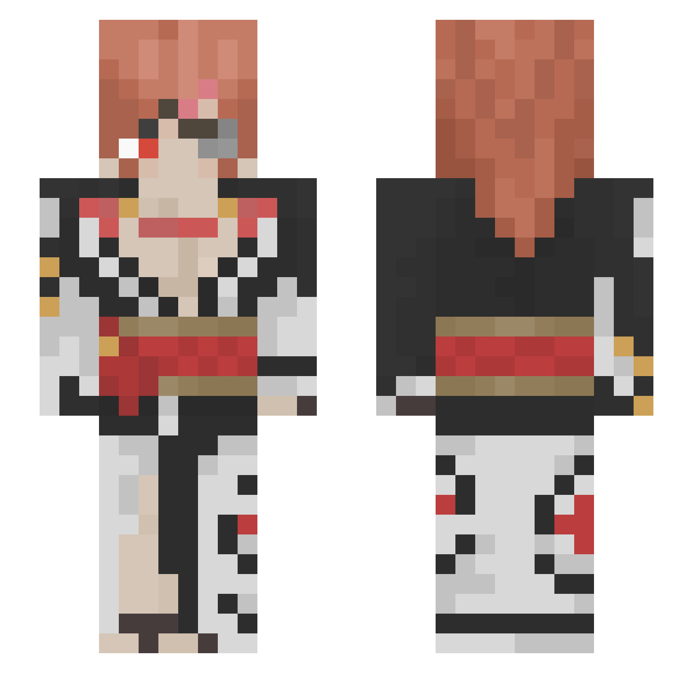 FeminineAbyss Minecraft skin, front and back view