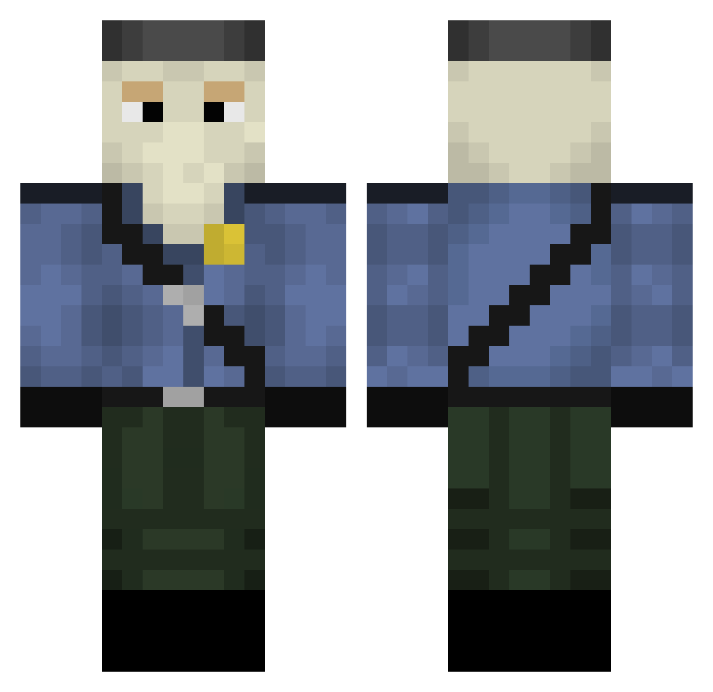 StarchyKitty200 Minecraft skin, front and back view