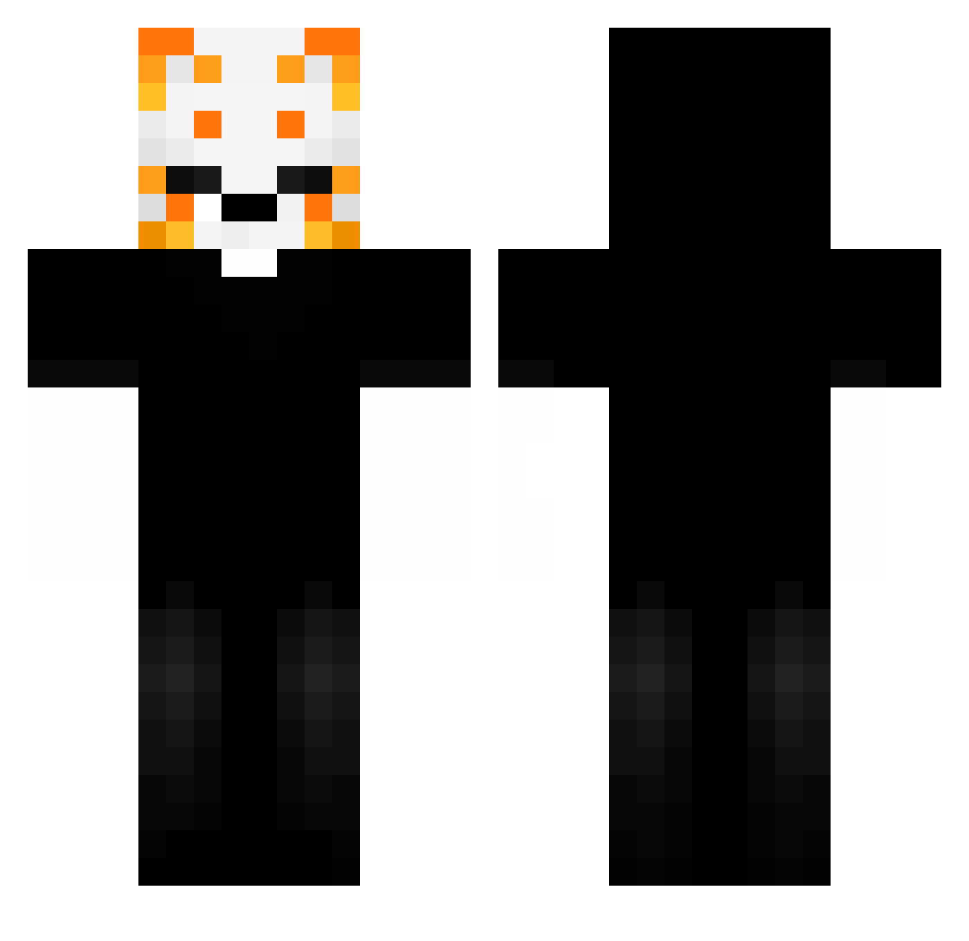 NetoFox Minecraft skin, front and back view