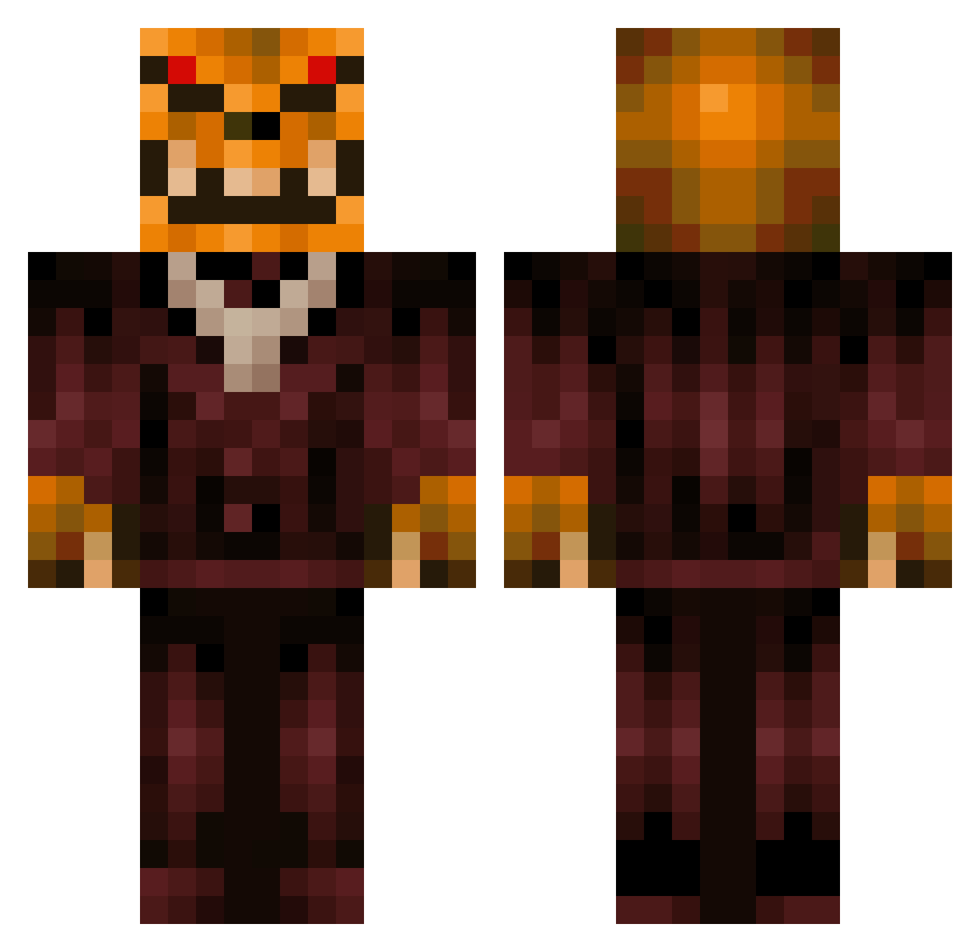 Kuba5915 Minecraft skin, front and back view