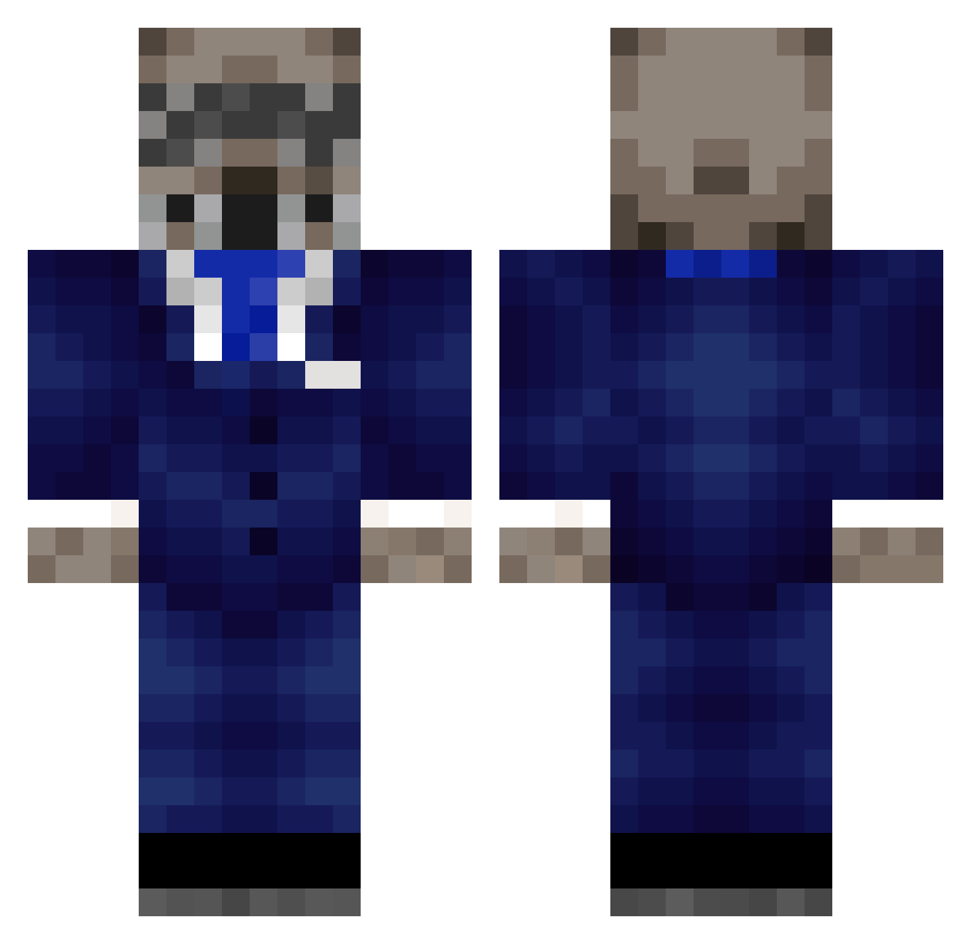 Dino_Bus Minecraft skin, front and back view