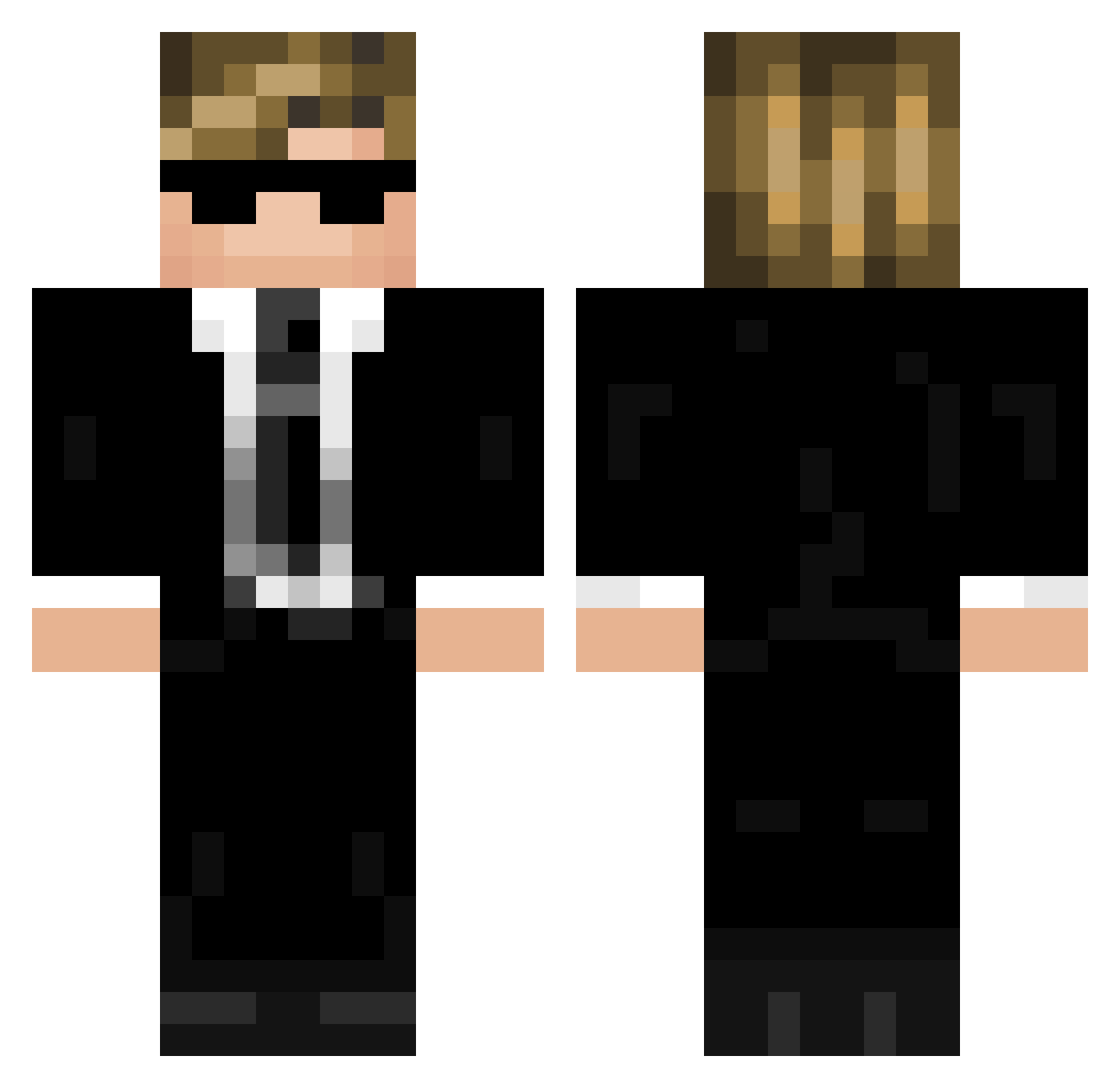 zufyy Minecraft skin, front and back view