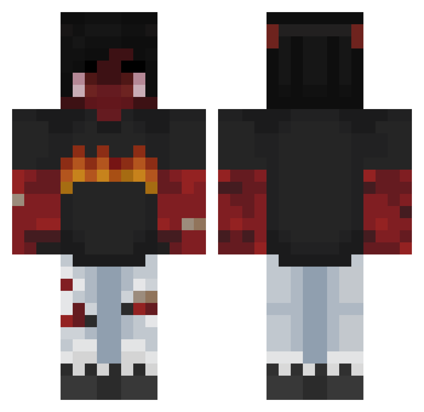 Drke Minecraft skin, front and back view