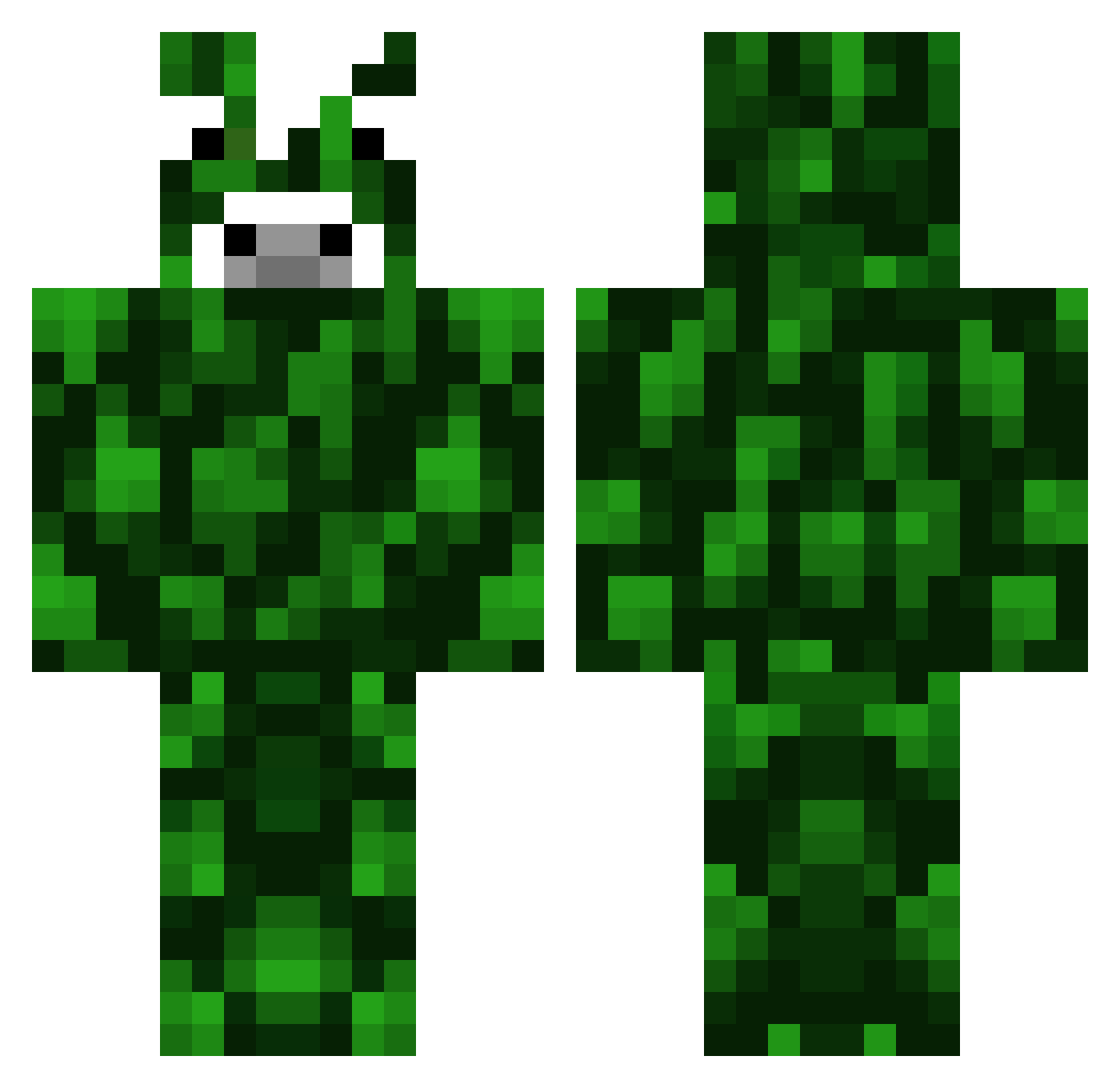 Interfacial Minecraft skin, front and back view