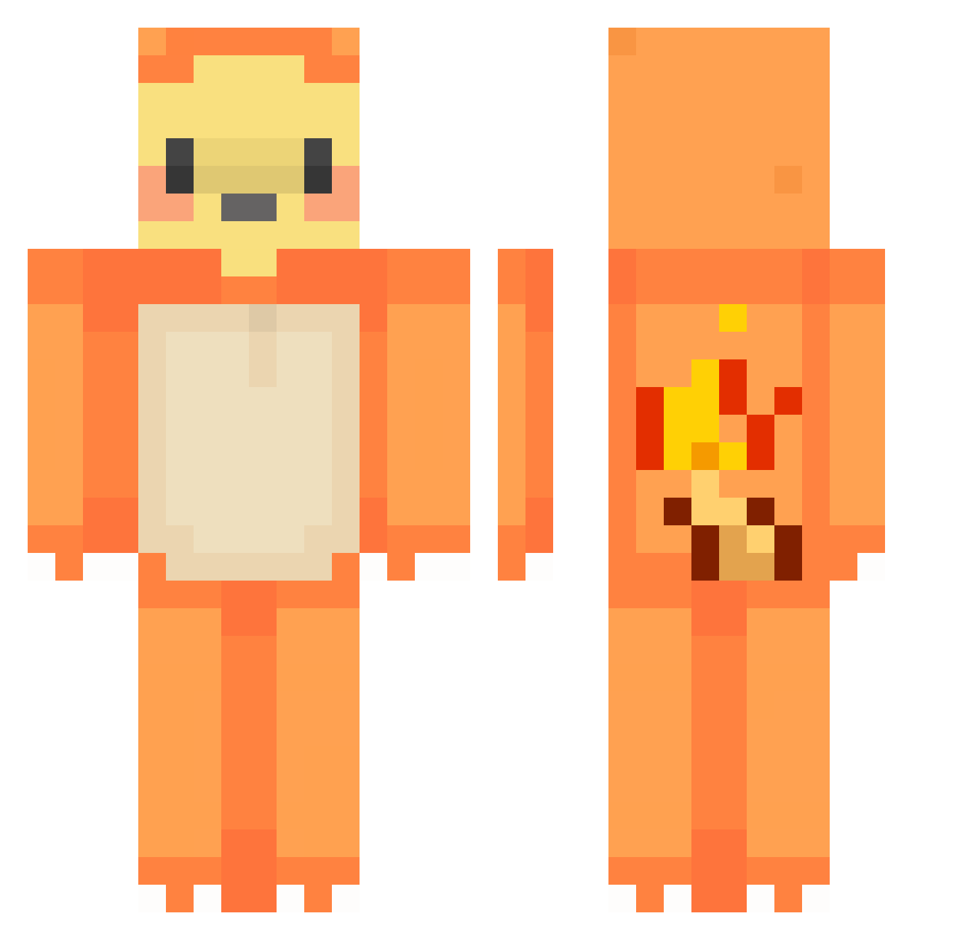 PajonesArrumado Minecraft skin, front and back view