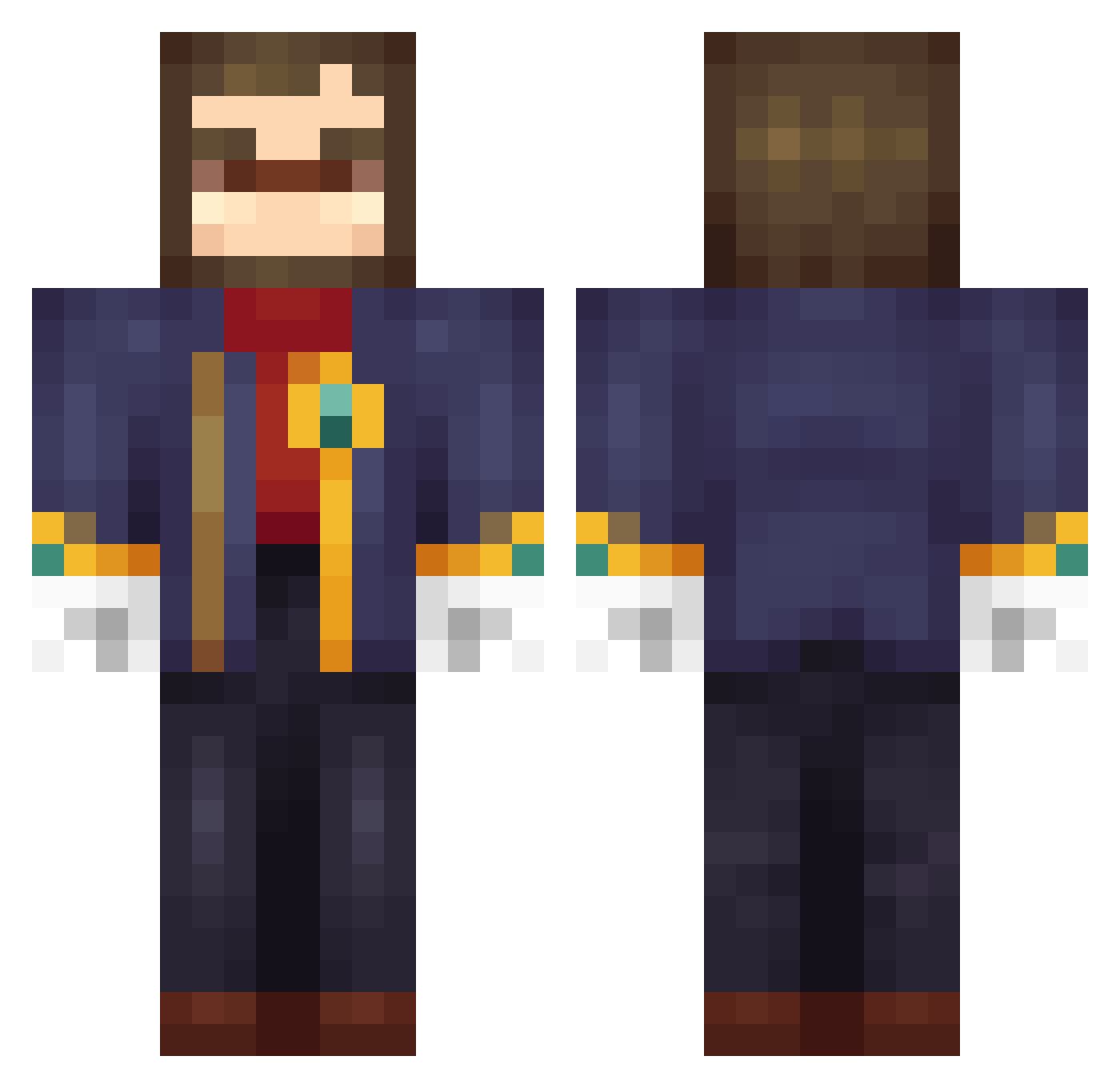 a1tn Minecraft skin, front and back view