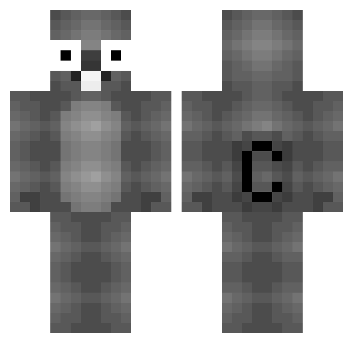 MrShortFish Minecraft skin, front and back view