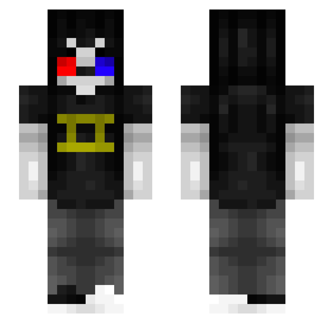 Aliceborisbr Minecraft skin, front and back view