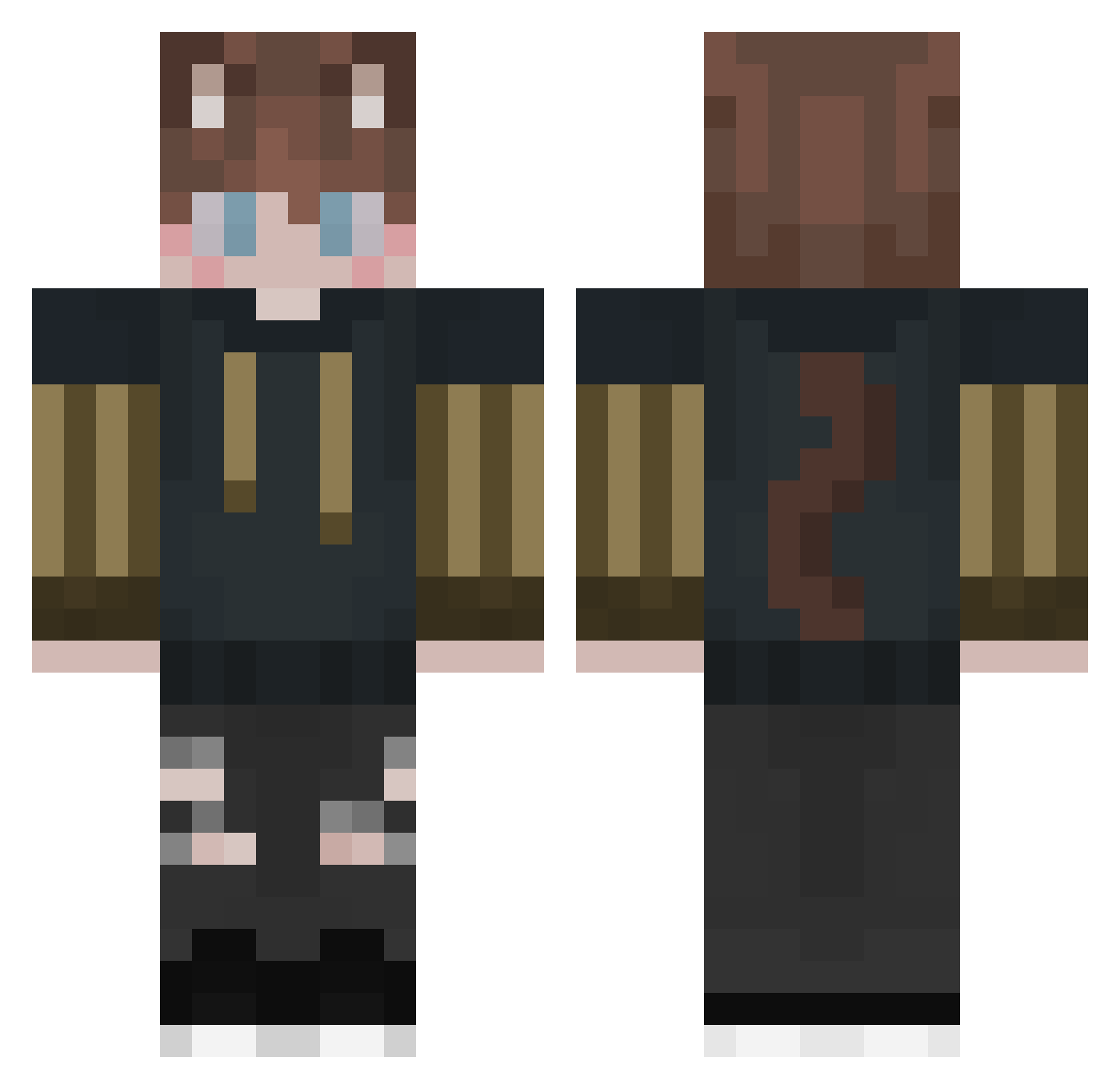 Rayumor Minecraft skin, front and back view