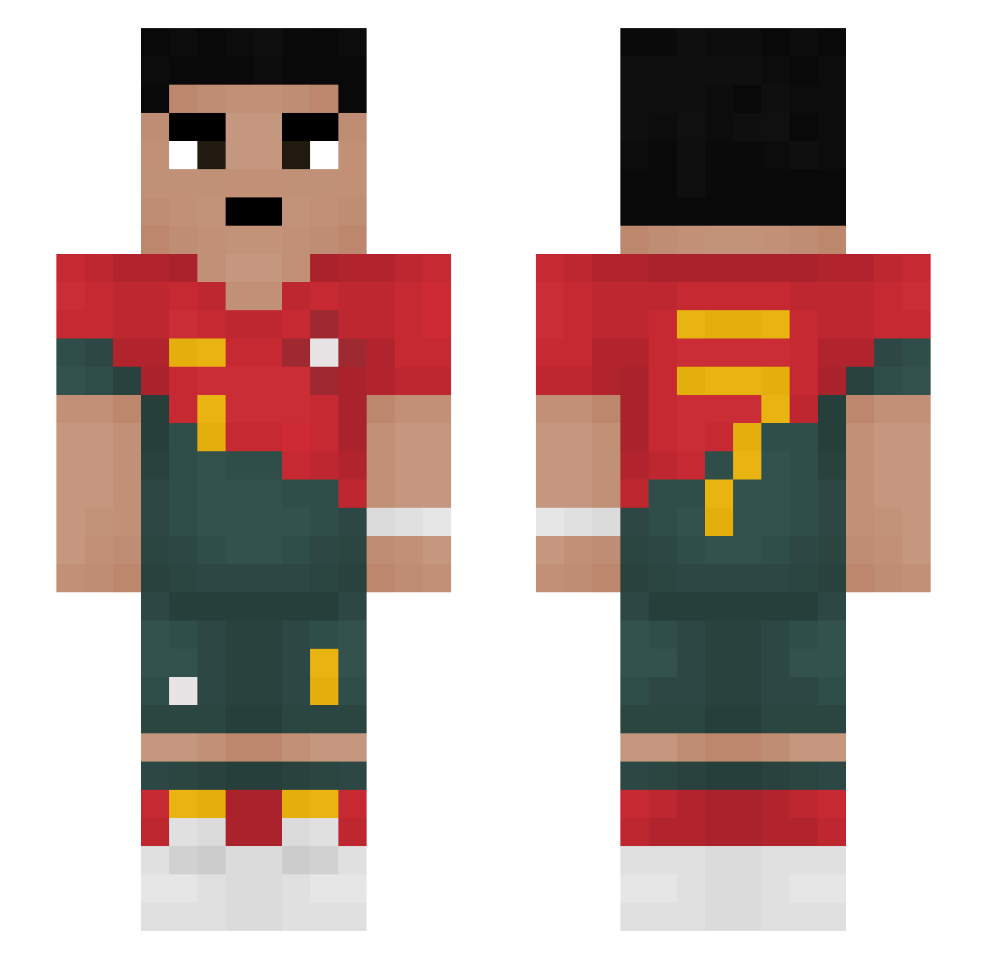mlsMad Minecraft skin, front and back view