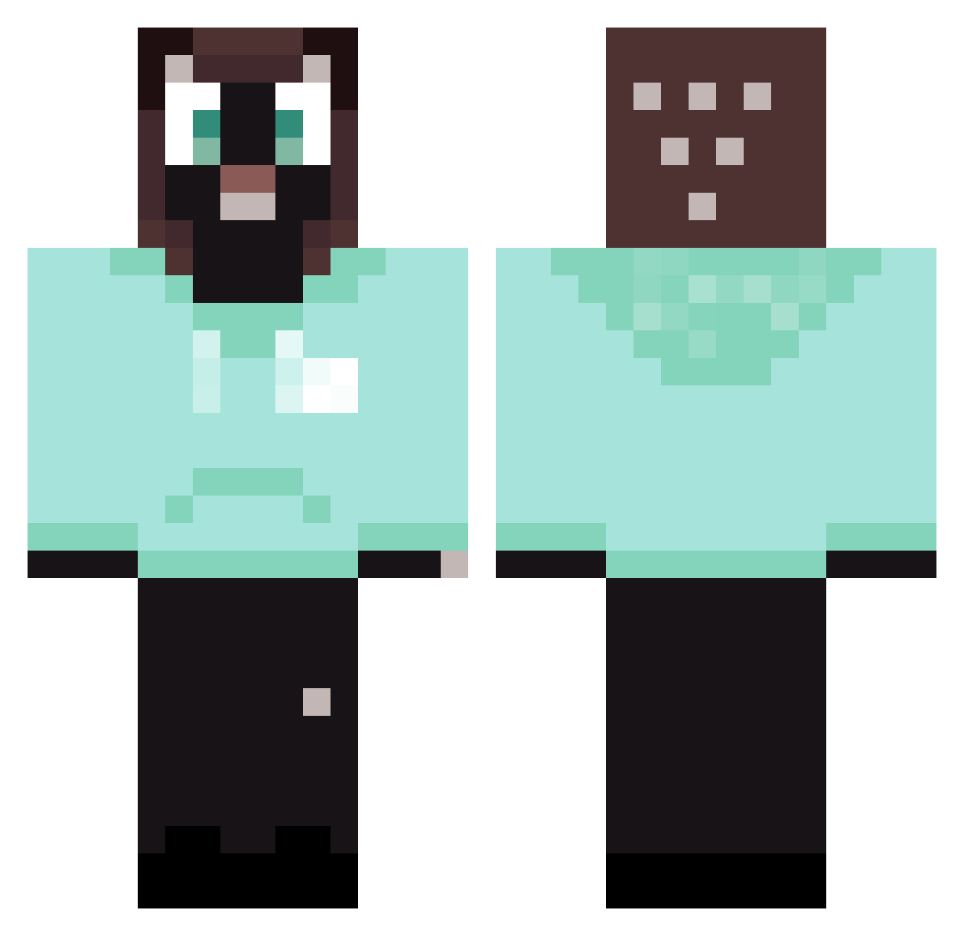 sixwinder Minecraft skin, front and back view