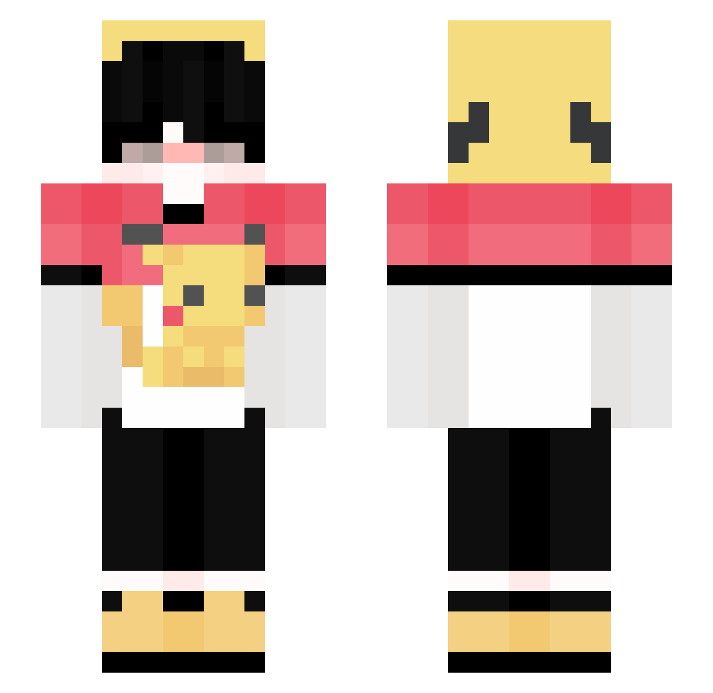 LoboHacker Minecraft skin, front and back view