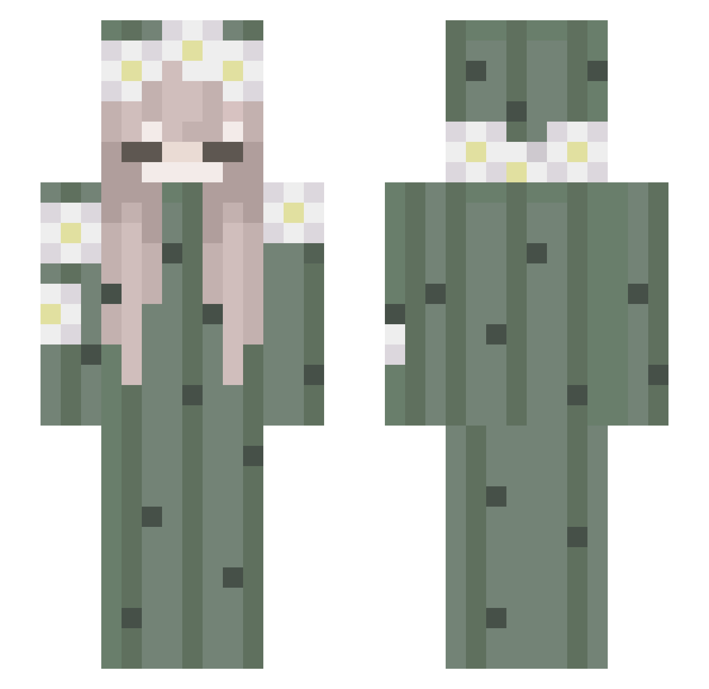 Kristabooga Minecraft skin, front and back view
