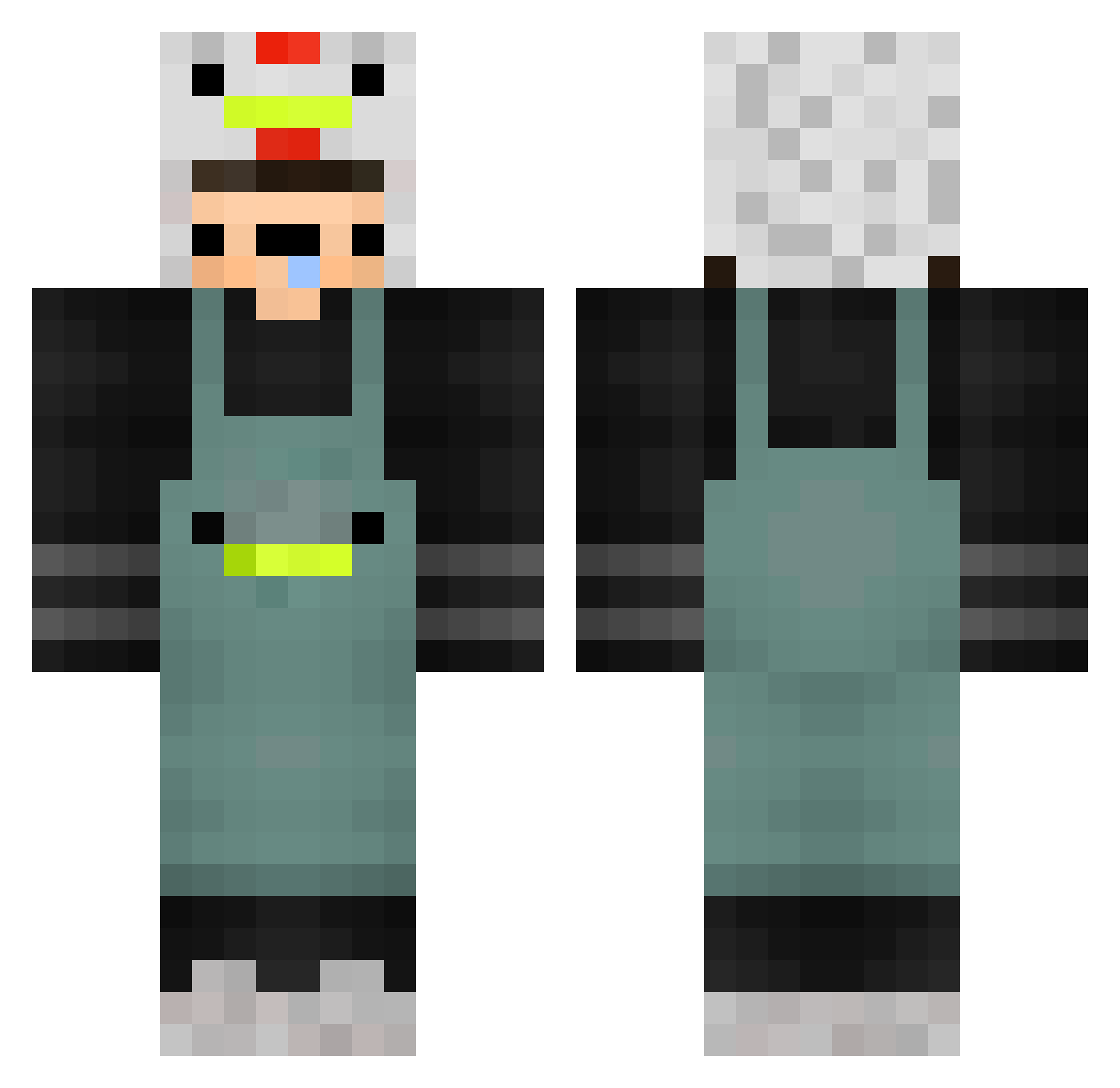 ZzKaLBooM Minecraft skin, front and back view