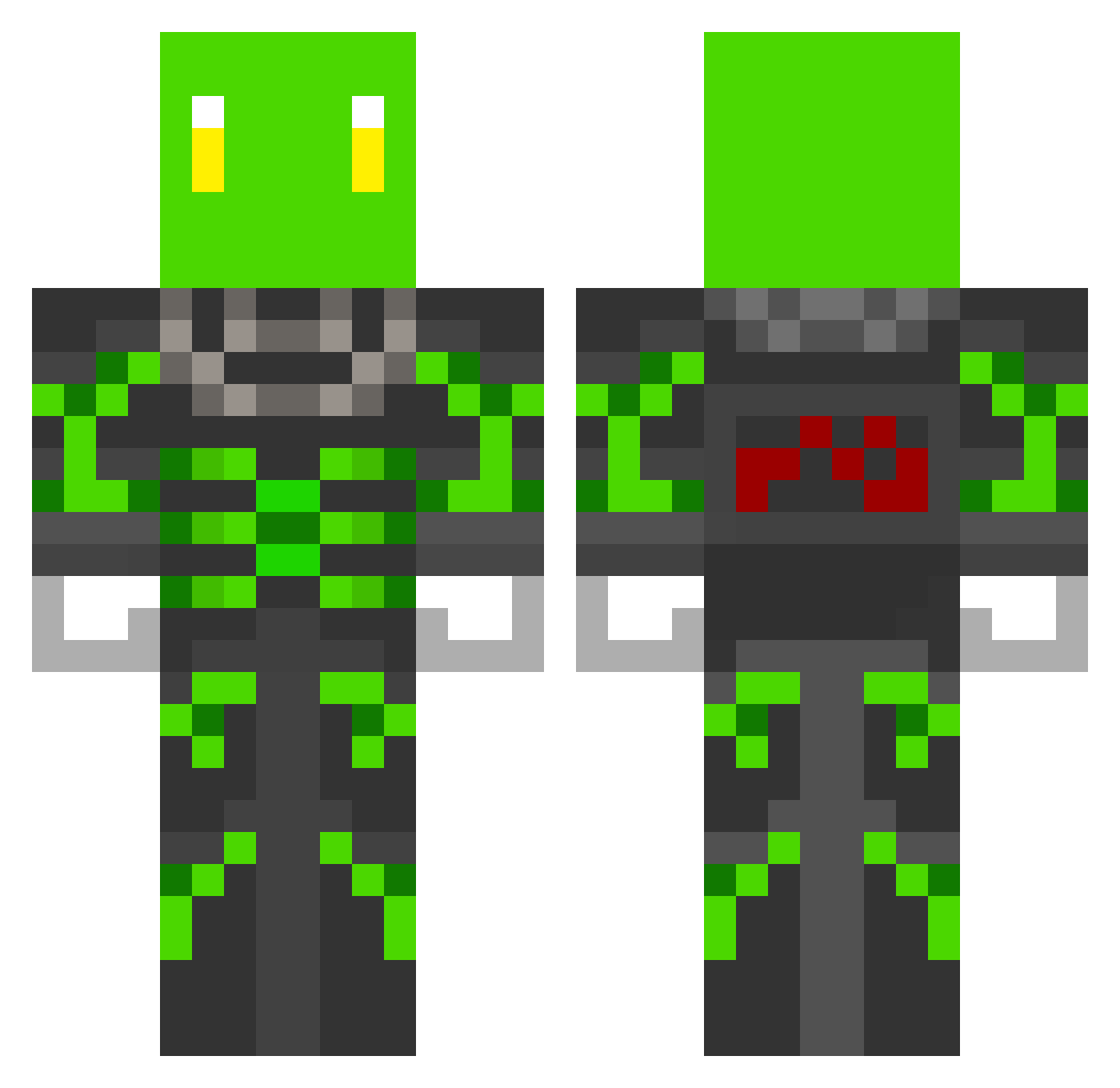 Phyz_05 Minecraft skin, front and back view