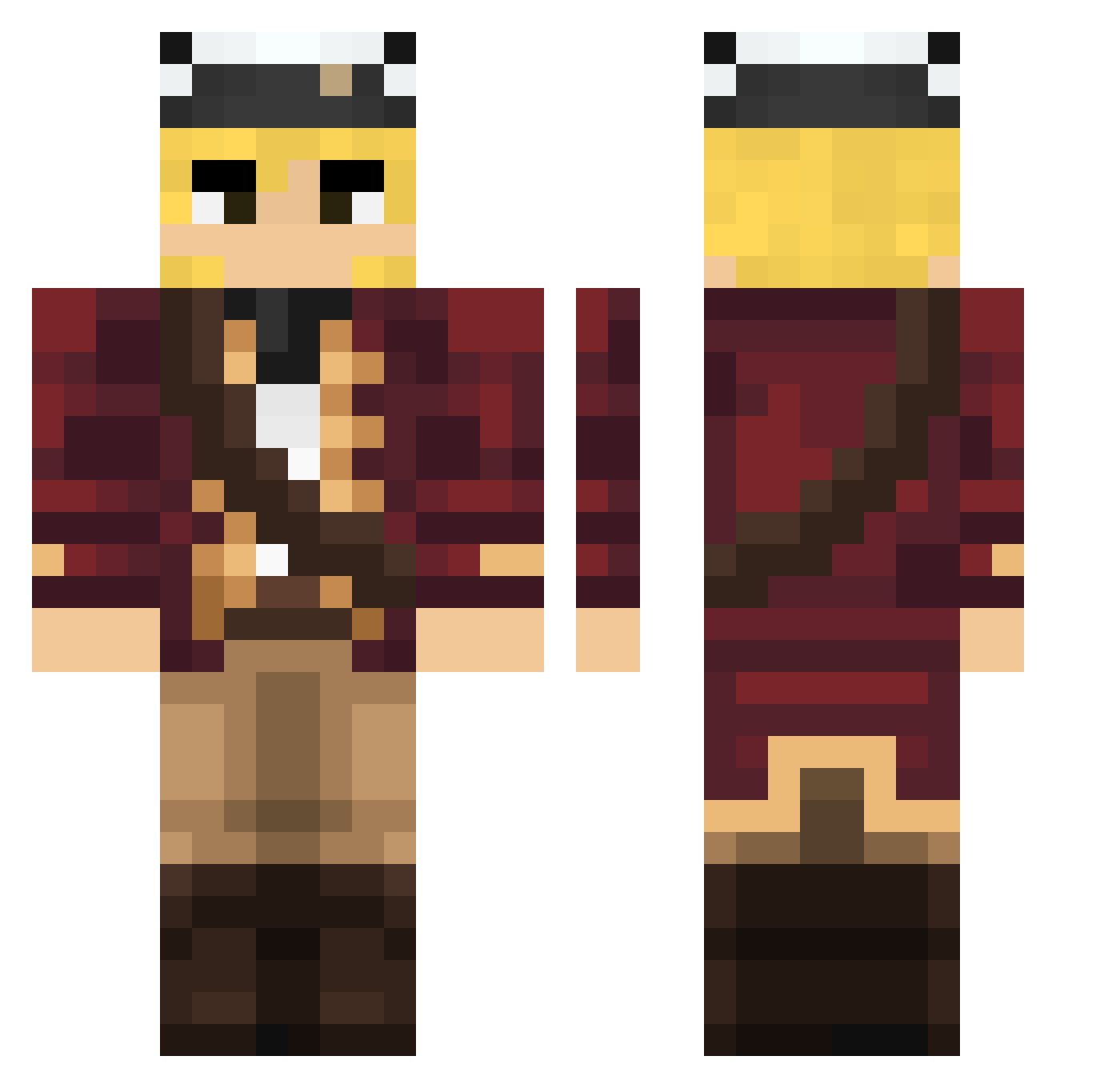 tellusq Minecraft skin, front and back view
