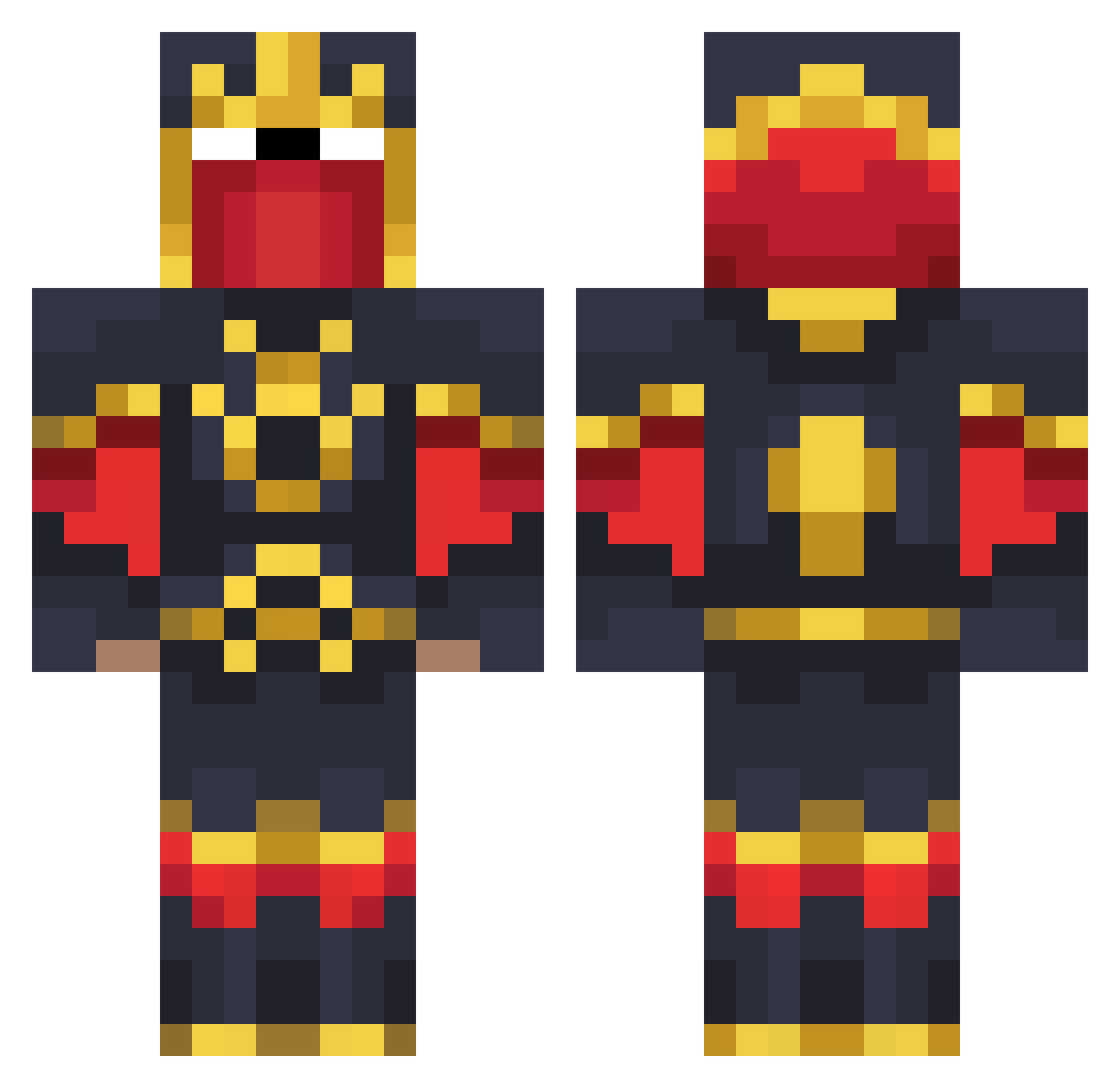 Zowed Minecraft skin, front and back view