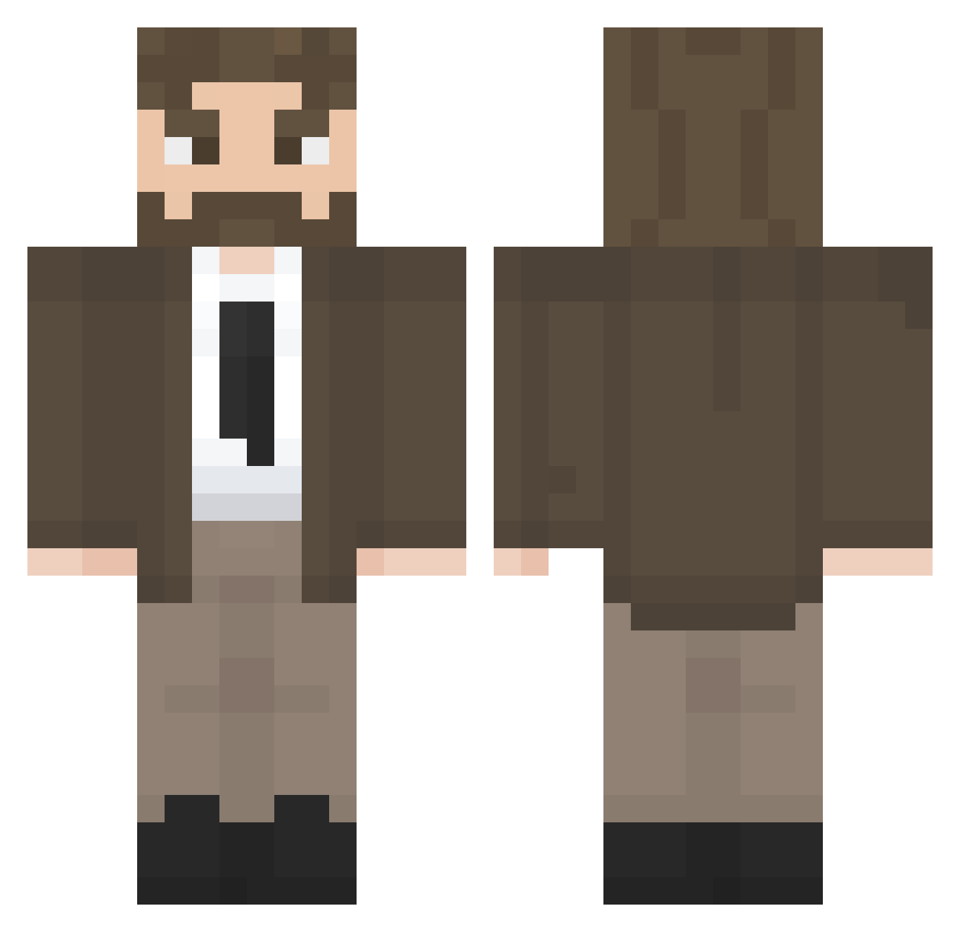 Rene115 Minecraft skin, front and back view