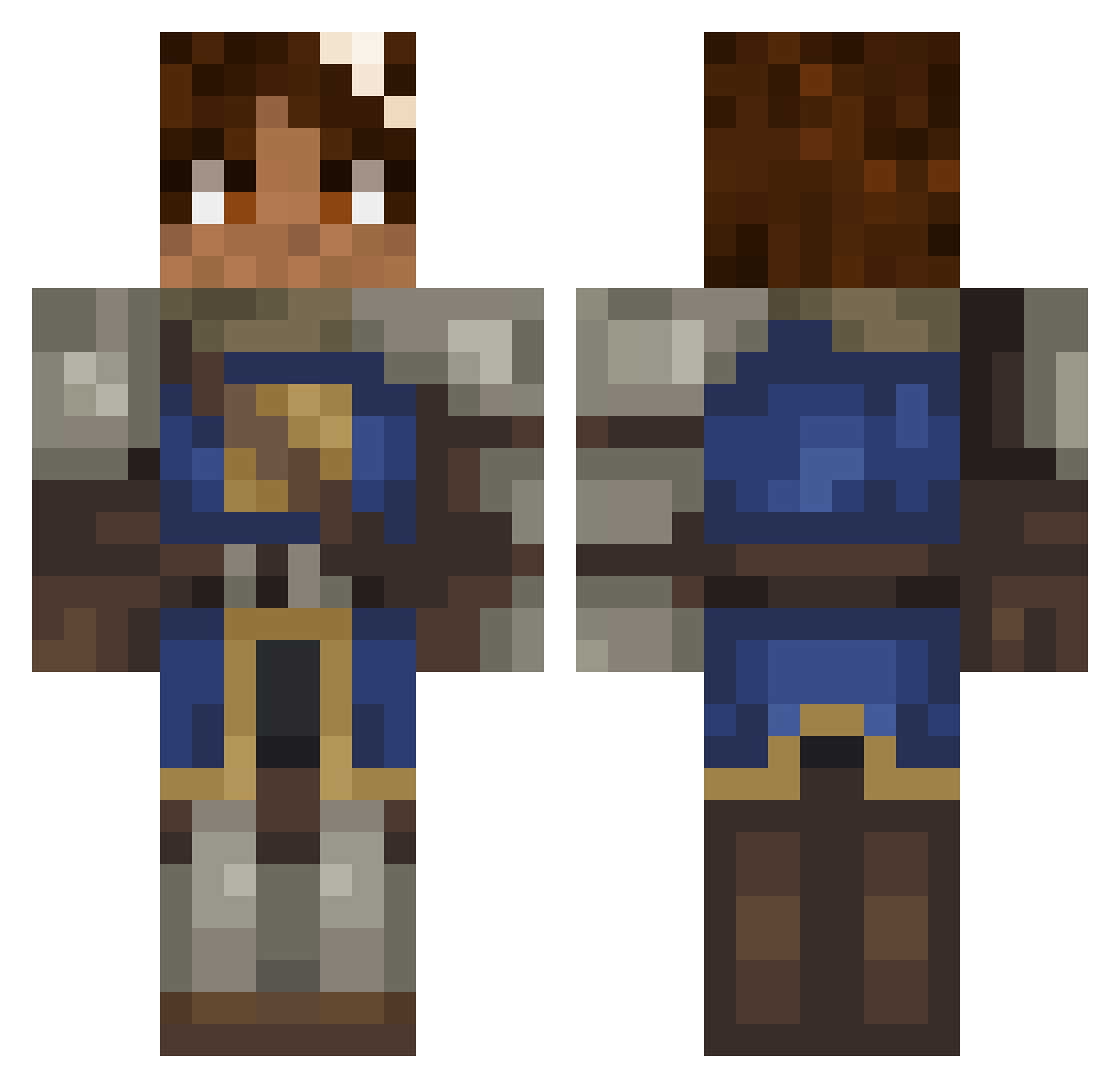 Mob_Slayer Minecraft skin, front and back view