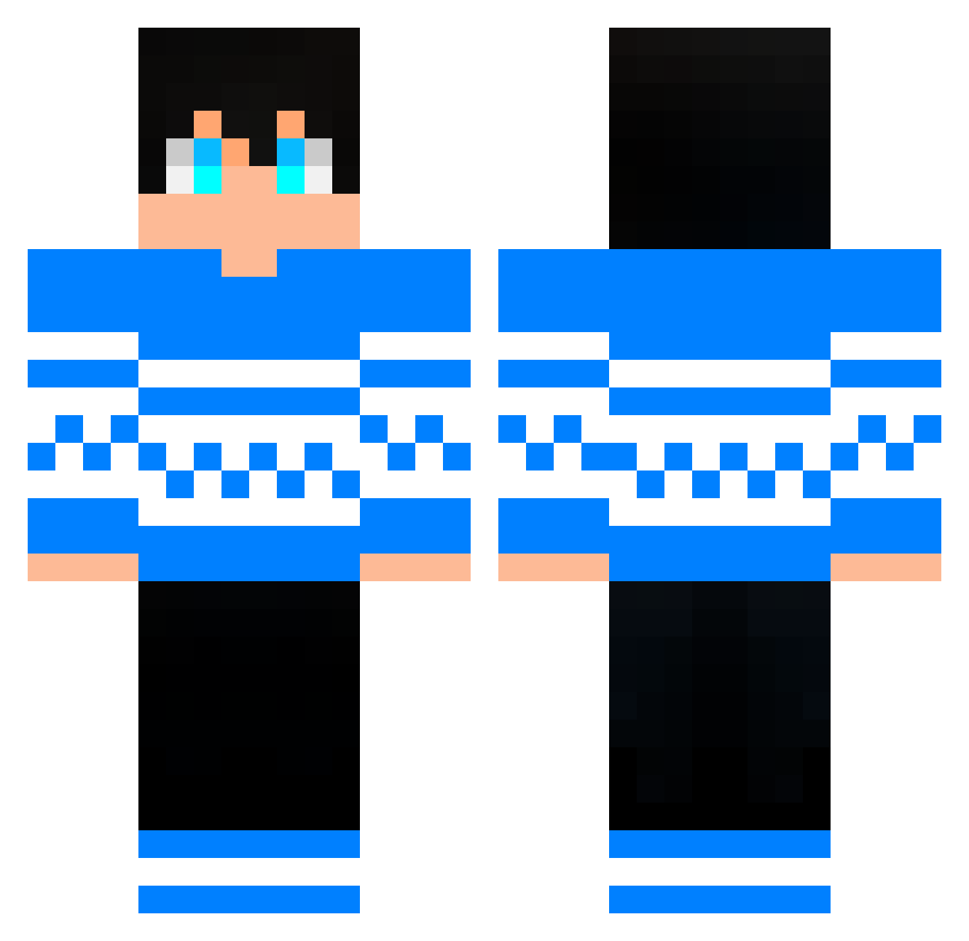 rektzy Minecraft skin, front and back view