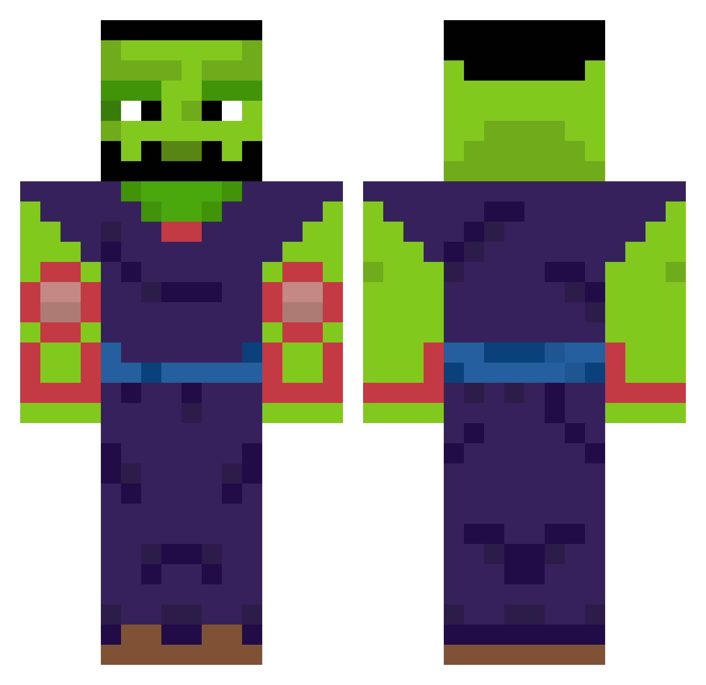 ElLonkSSB Minecraft skin, front and back view
