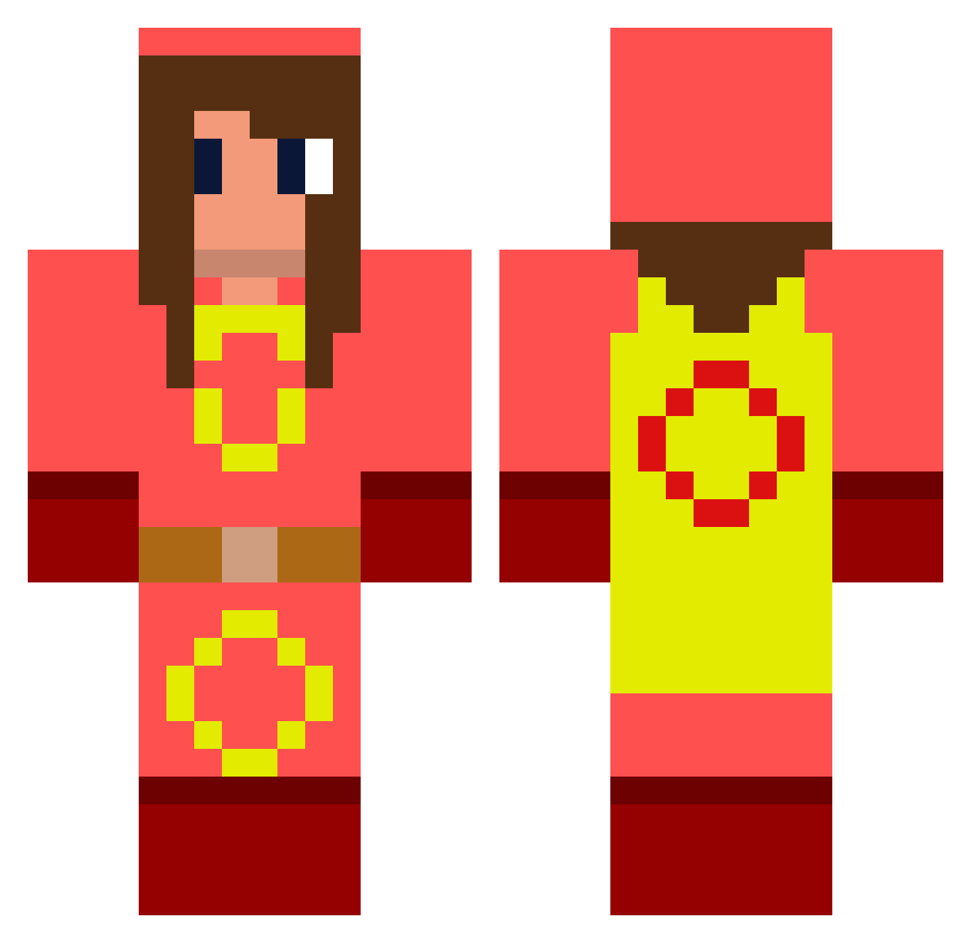 Syc000 Minecraft skin, front and back view