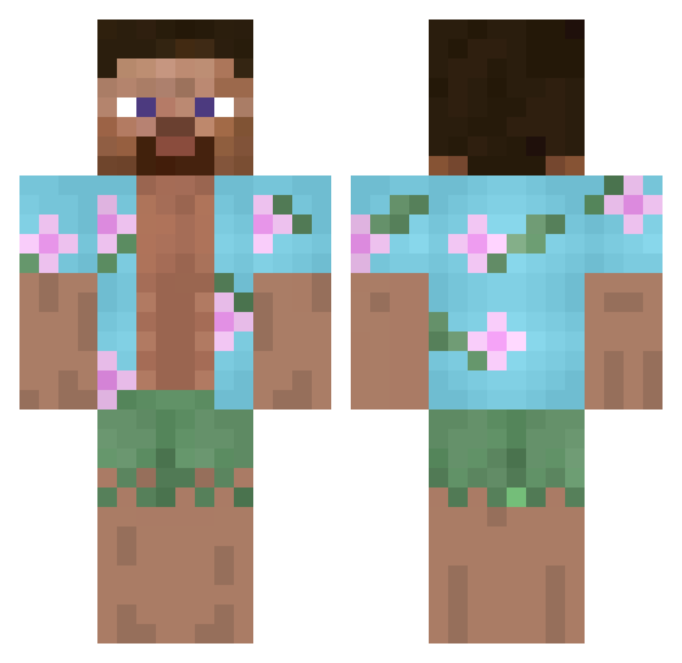 justchris444 Minecraft skin, front and back view