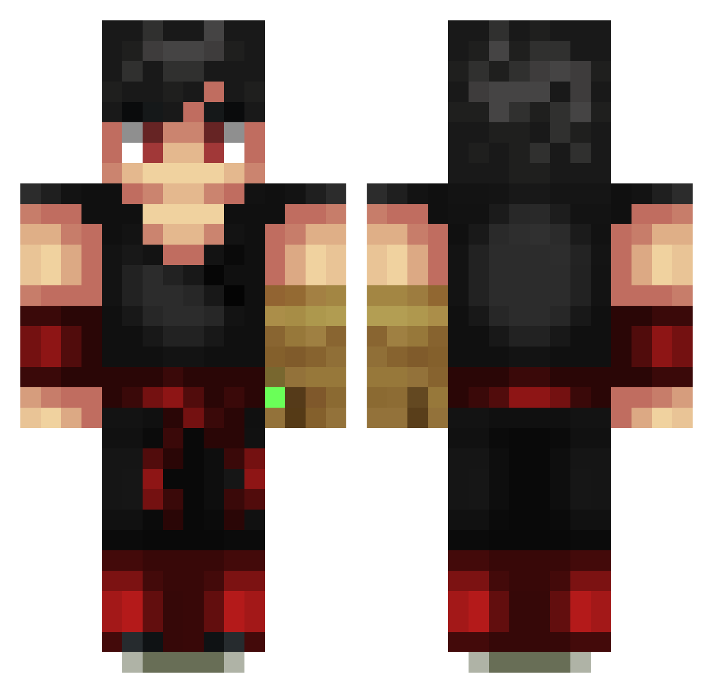 T0MMAS Minecraft skin, front and back view