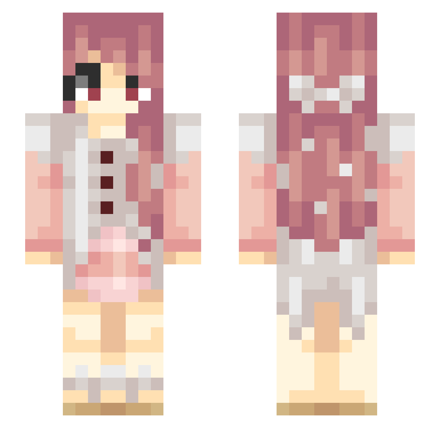 Ranaa Minecraft skin, front and back view