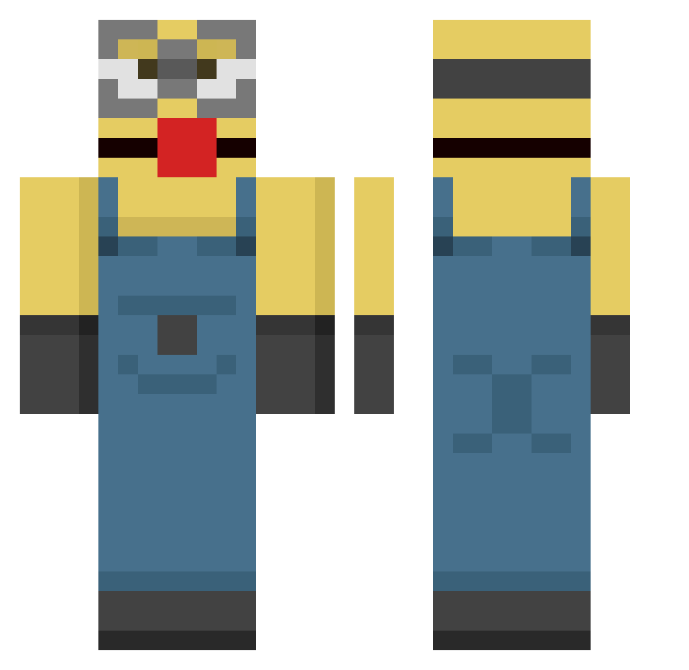 VIPERXR Minecraft skin, front and back view