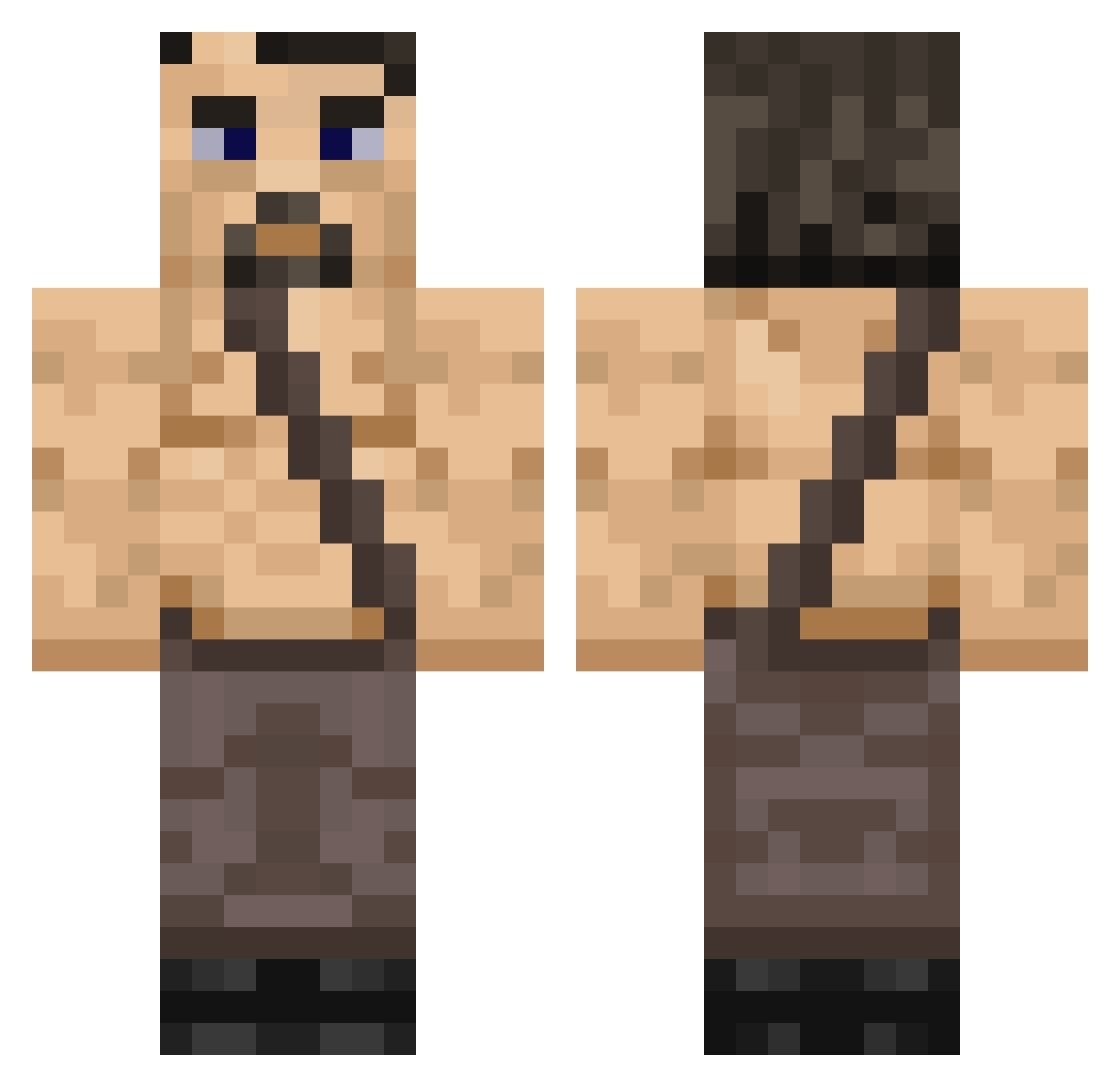 Gunner2097 Minecraft skin, front and back view
