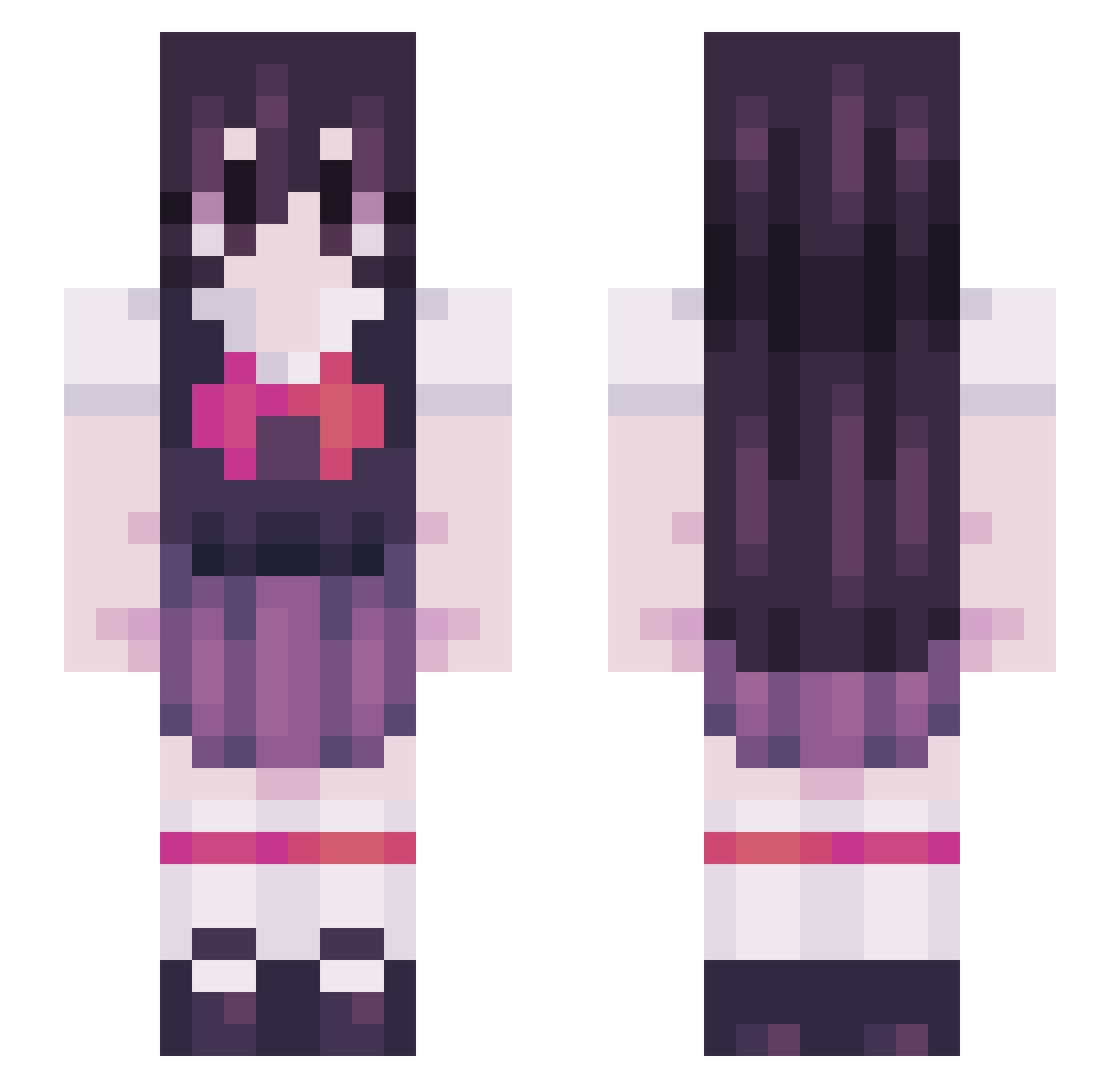 Threatenedd Minecraft skin, front and back view