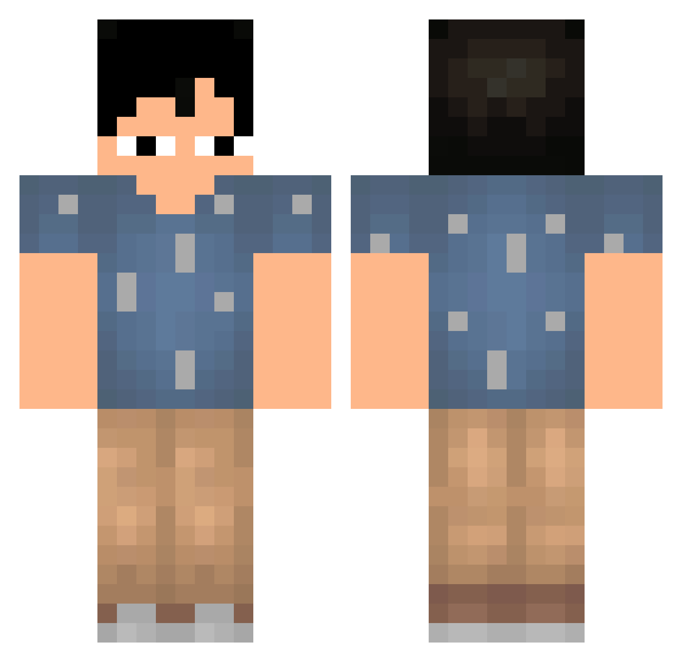 RSKELT0N Minecraft skin, front and back view