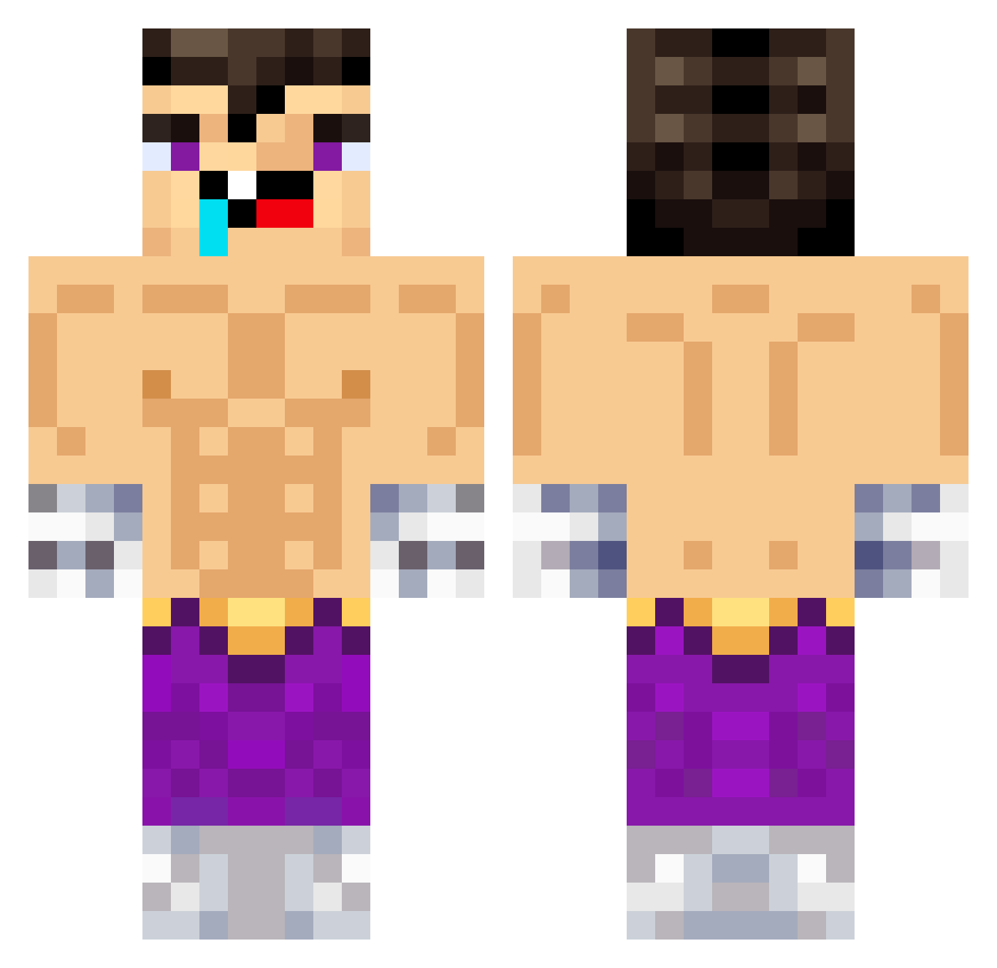 Indenture Minecraft skin, front and back view