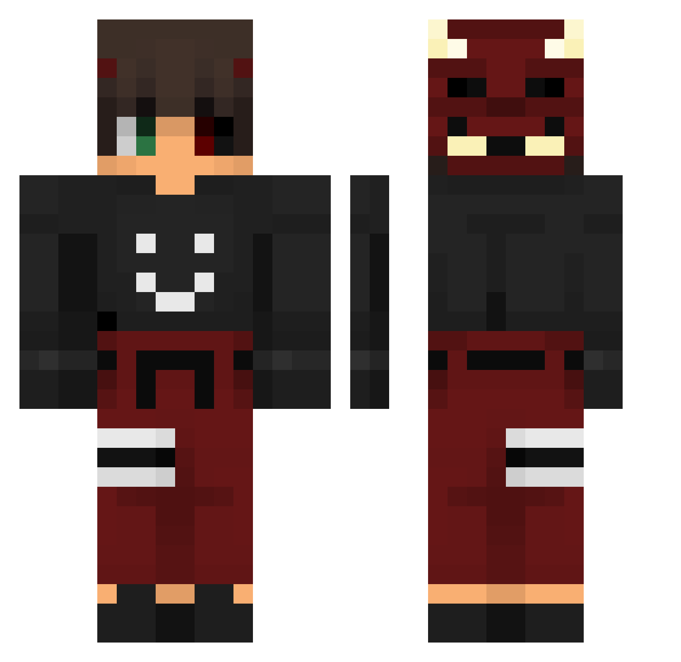 LansPeti Minecraft skin, front and back view