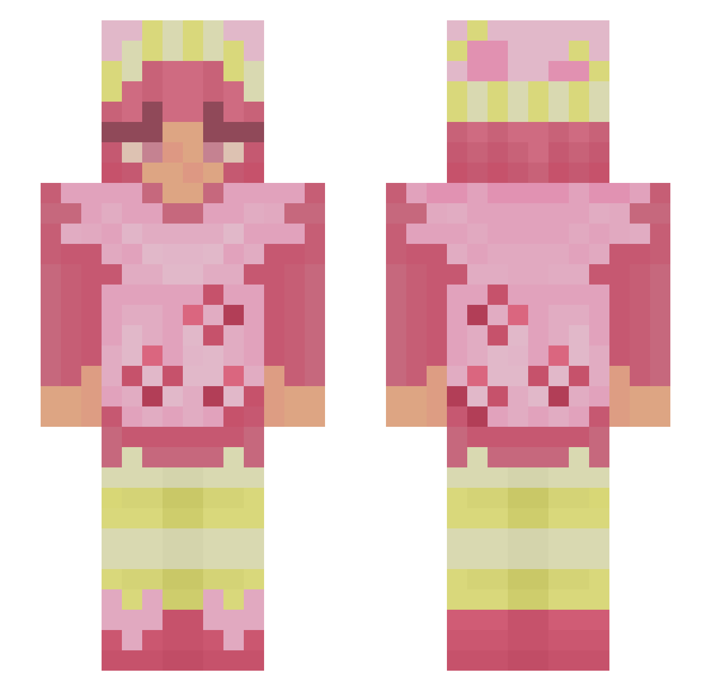 Vferxxa Minecraft skin, front and back view