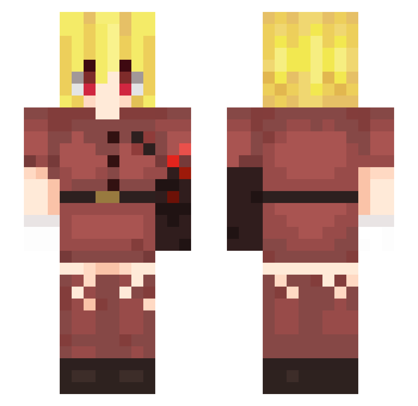 Herondalee Minecraft skin, front and back view