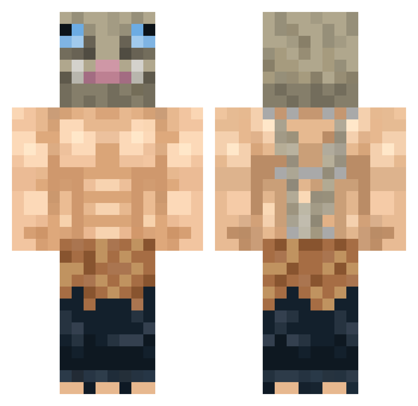 OHKOS Minecraft skin, front and back view