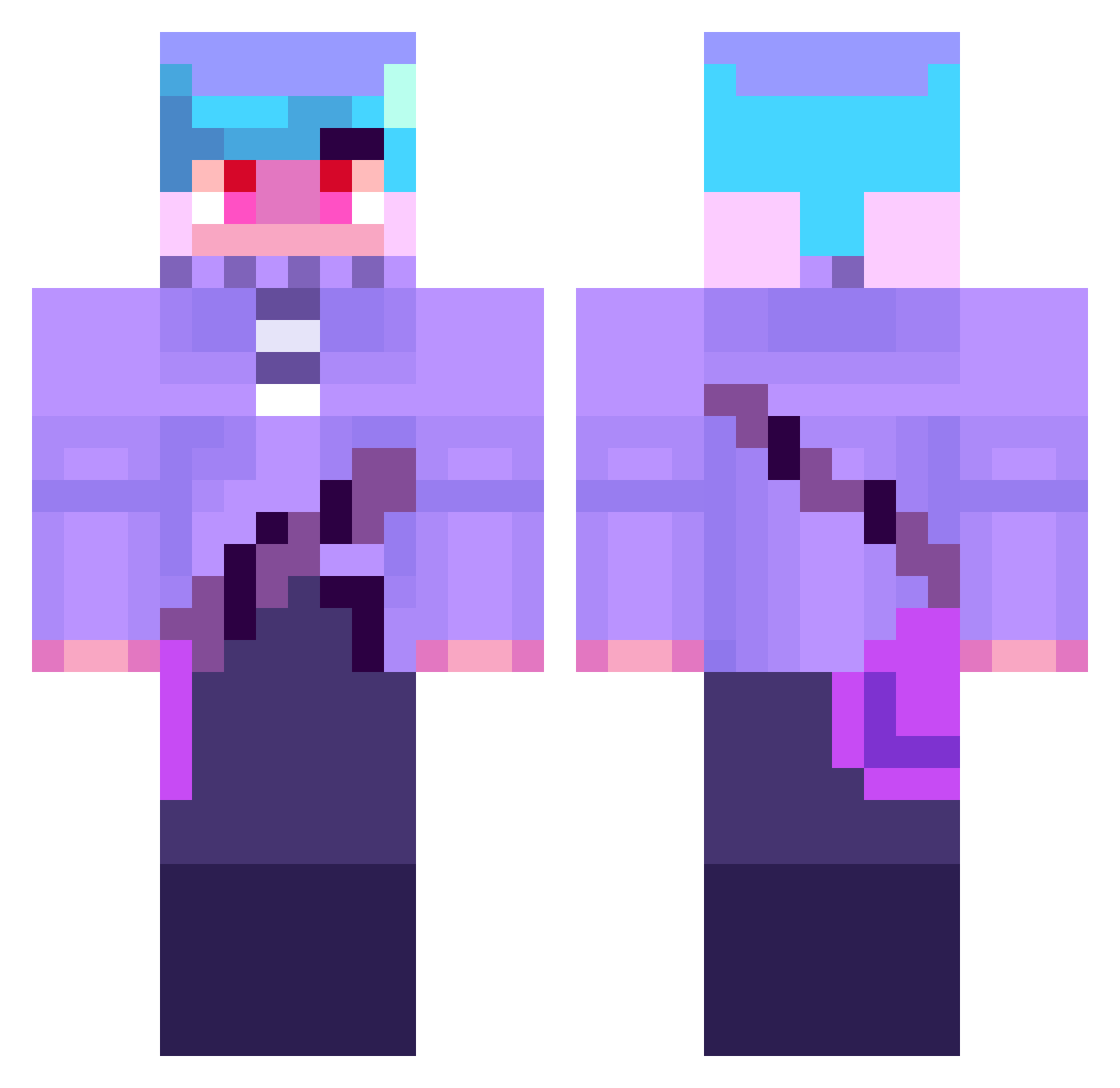 fishbone_01 Minecraft skin, front and back view