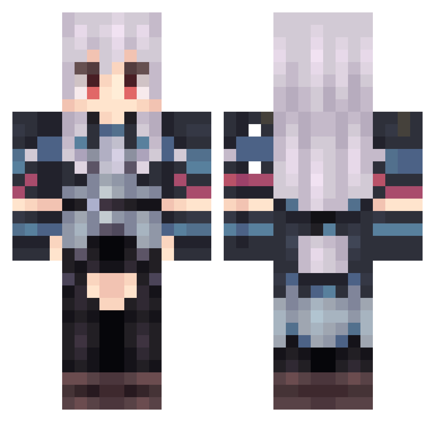 AlternativeZ Minecraft skin, front and back view